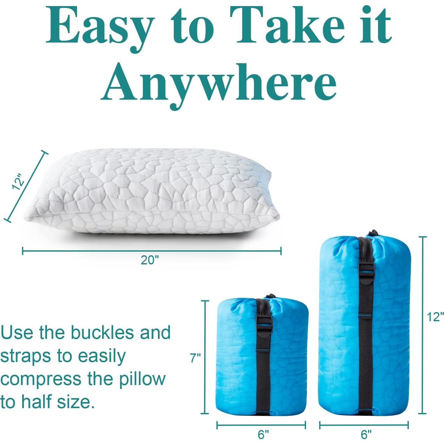 Almohada de Viaje Splamdarrv Espuma de Memoria Refrigerante 48x30cm