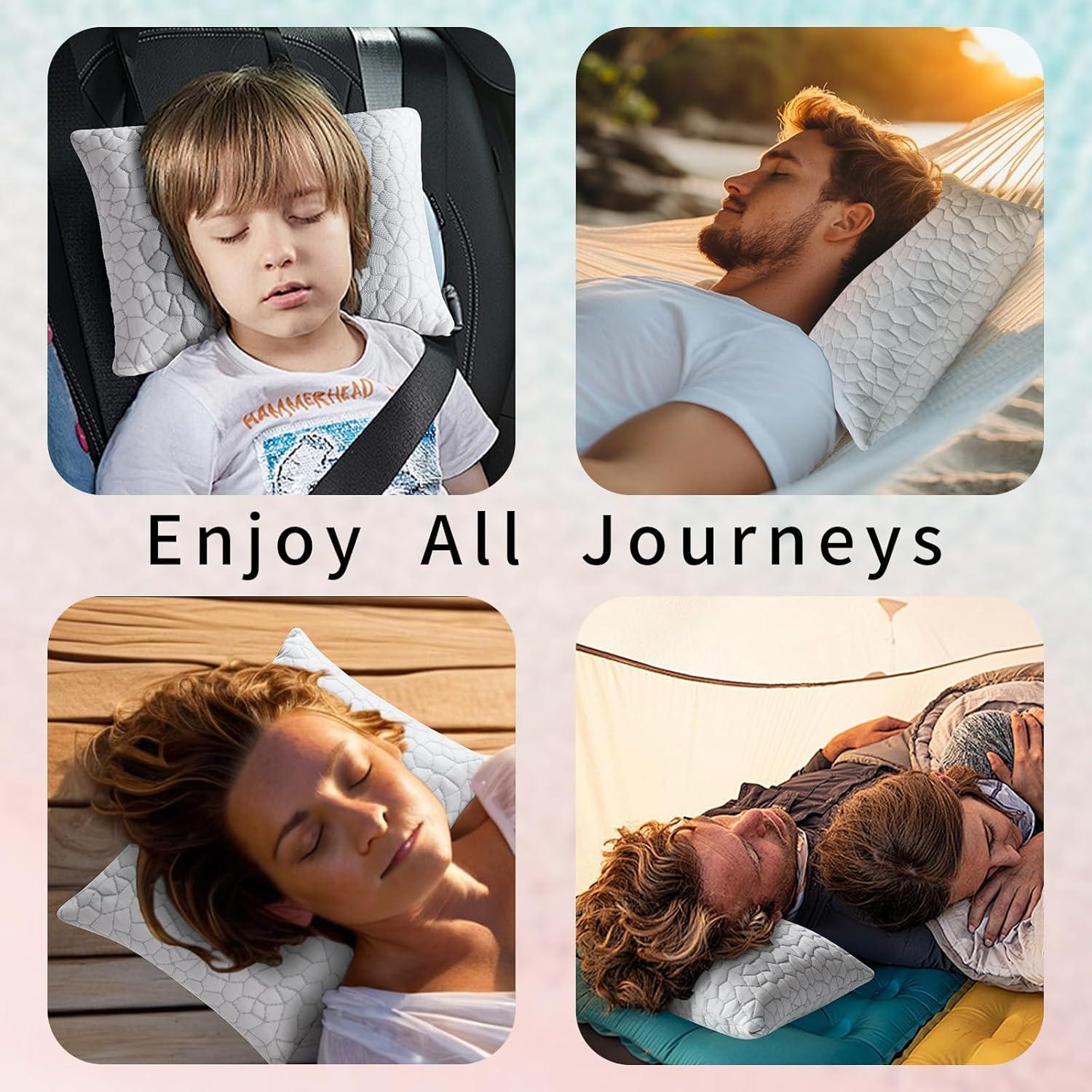 Almohada de Viaje Splamdarrv Espuma de Memoria Refrigerante 48x30cm