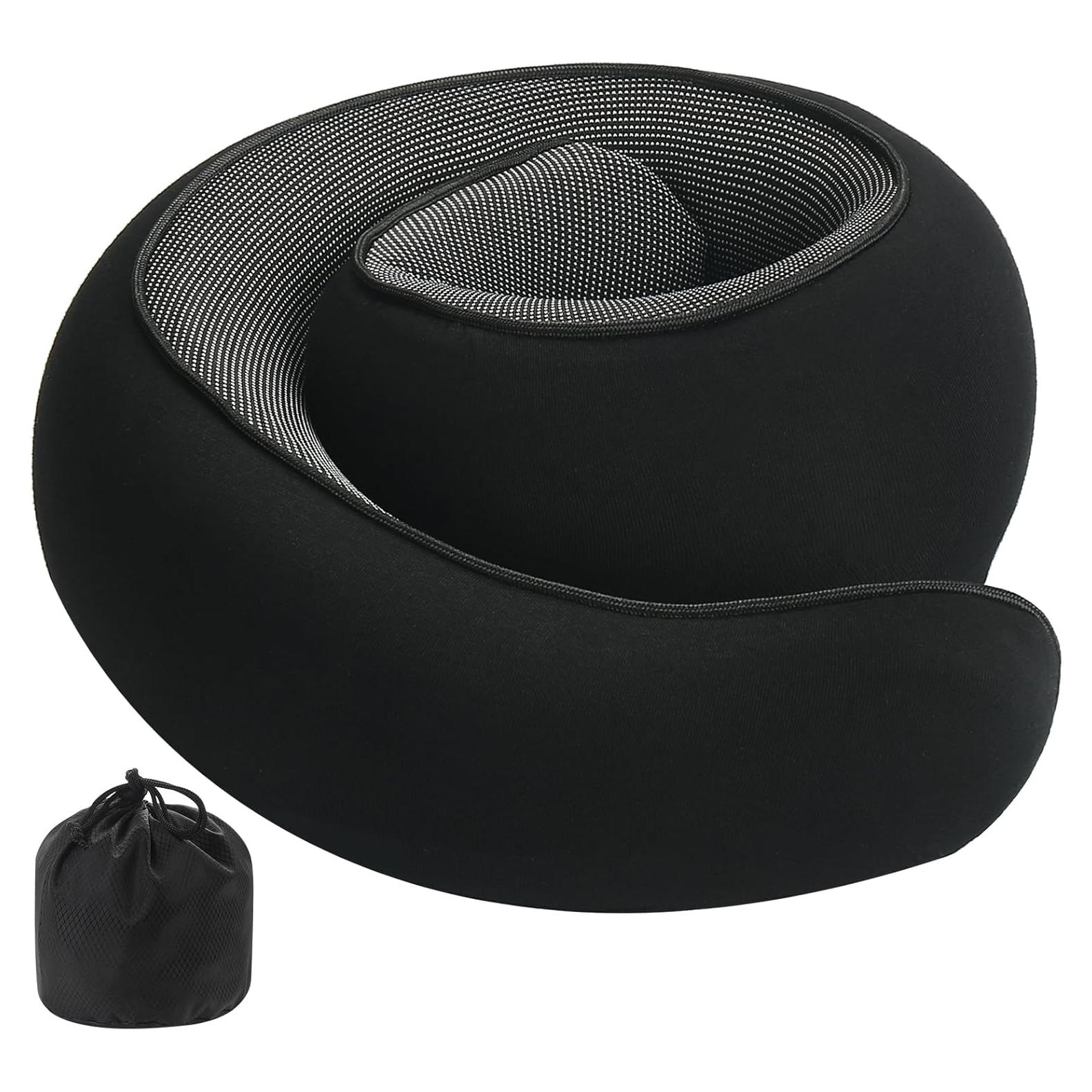Almohada de Viaje Ulaek de Espuma Viscoelástica Negra