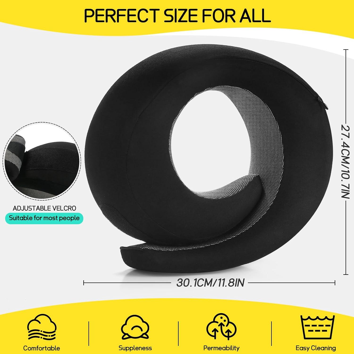 Almohada de Viaje Ulaek de Espuma Viscoelástica Negra