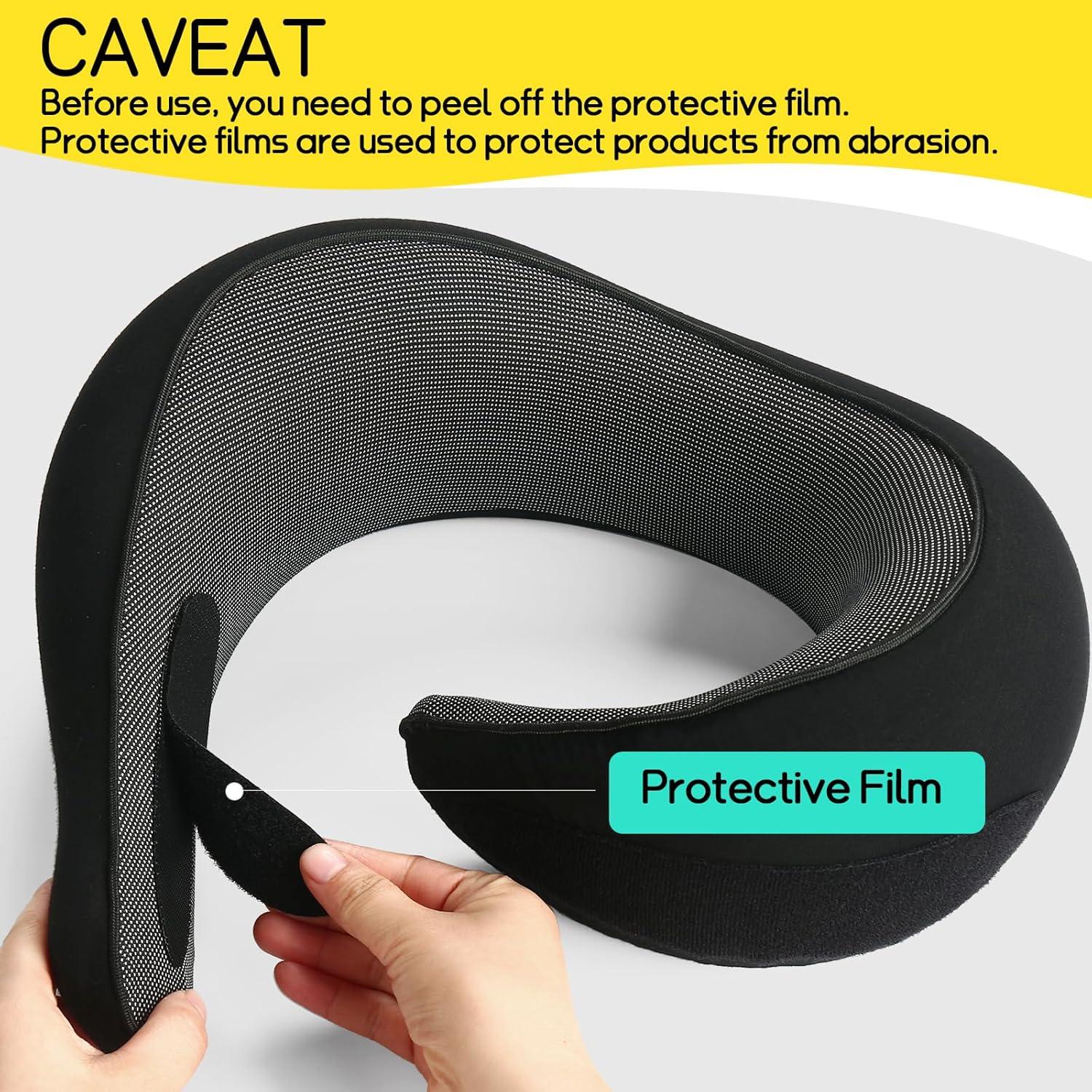 Almohada de Viaje Ulaek de Espuma Viscoelástica Negra