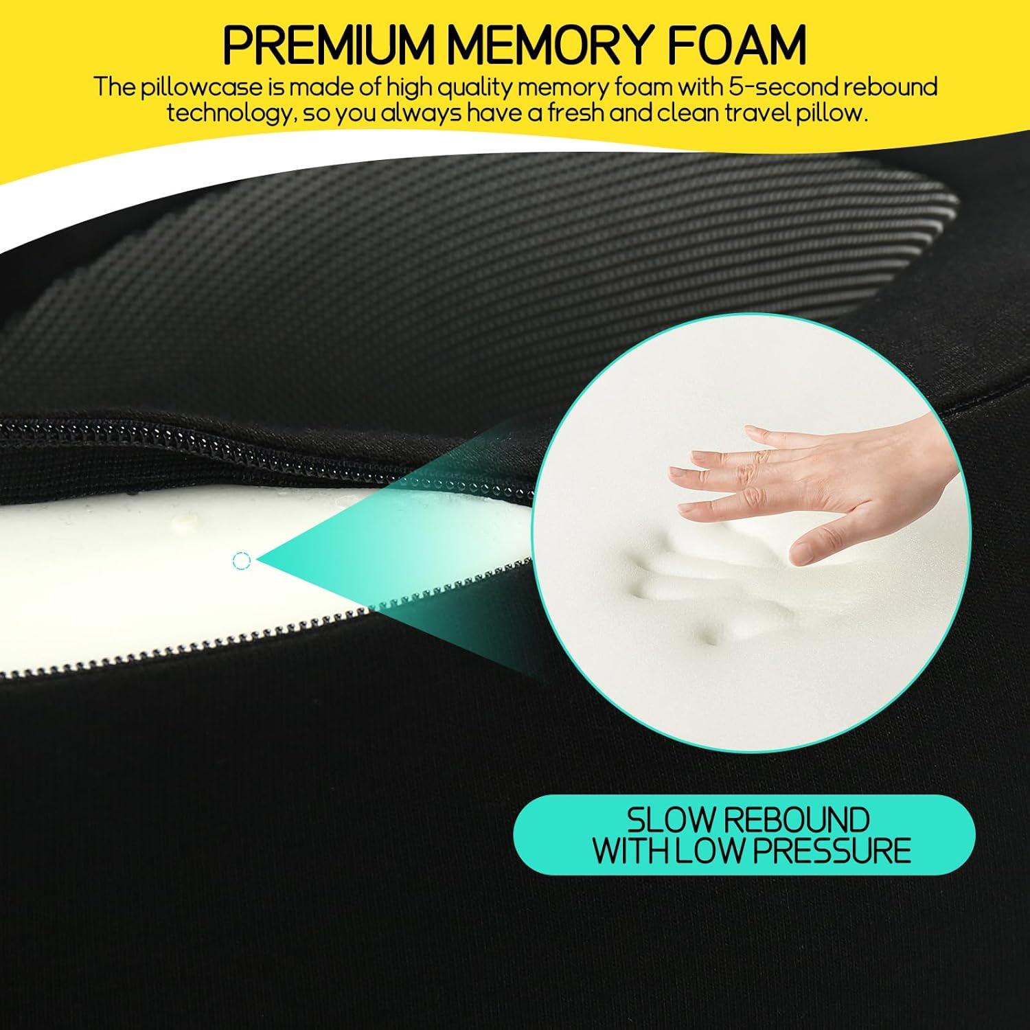 Almohada de Viaje Ulaek de Espuma Viscoelástica Negra