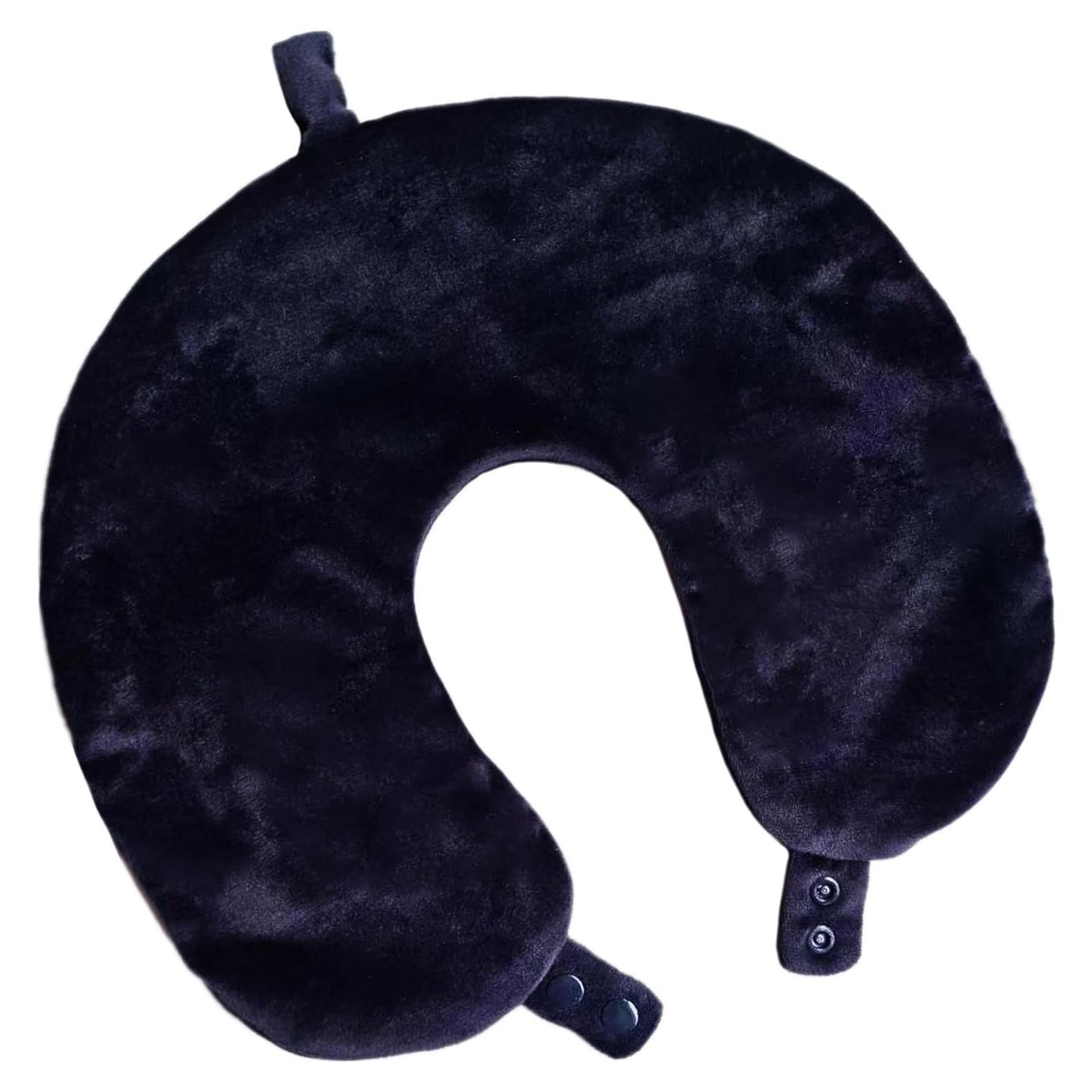 Funda de Almohada de Cuello de Viaje Foiesfiuh Negra - Lavable a Máquina