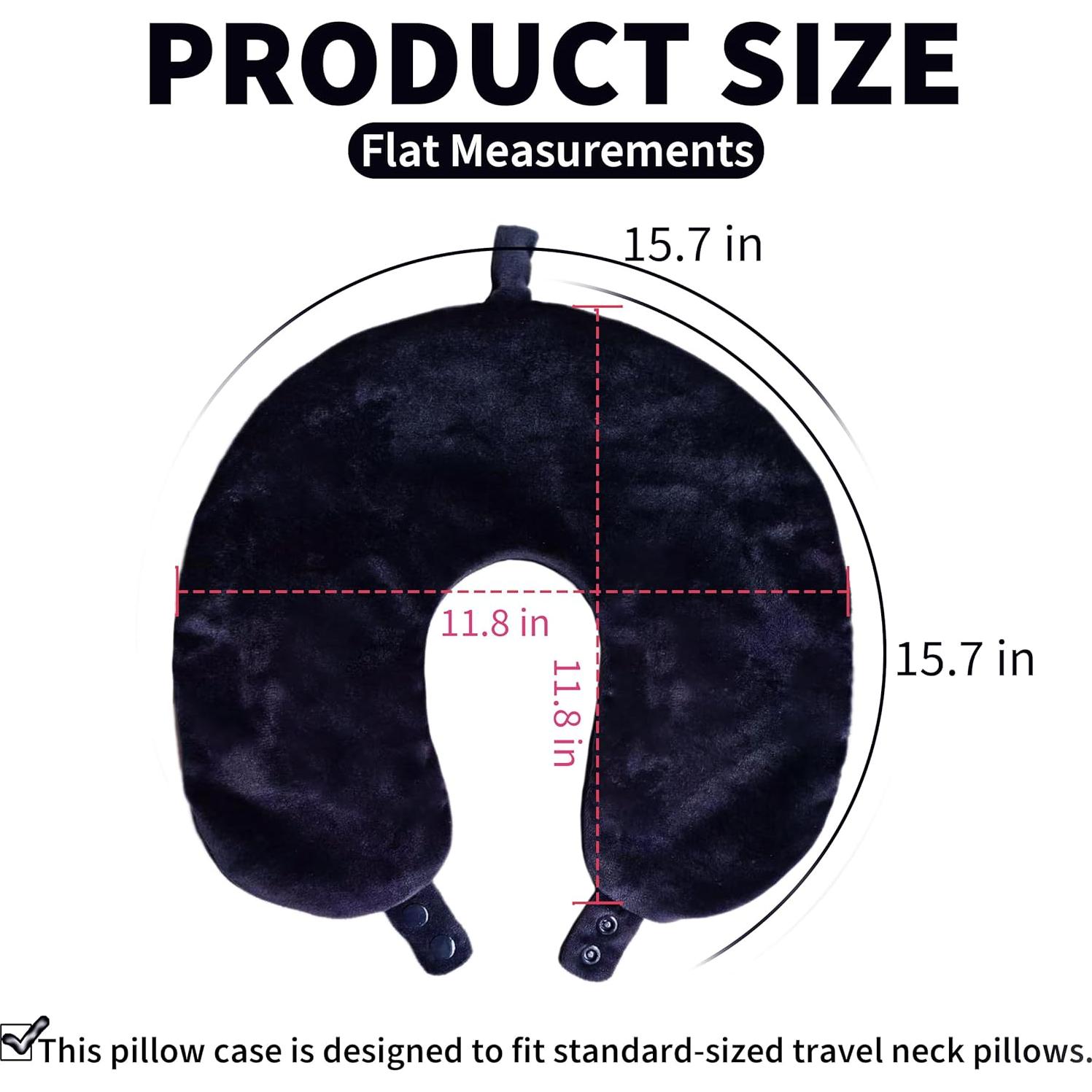 Funda de Almohada de Cuello de Viaje Foiesfiuh Negra - Lavable a Máquina