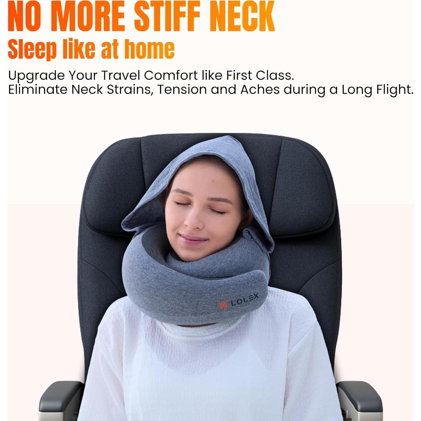 Cojín de Viaje Pro con Capucha LOLEX - Espuma Viscoelástica