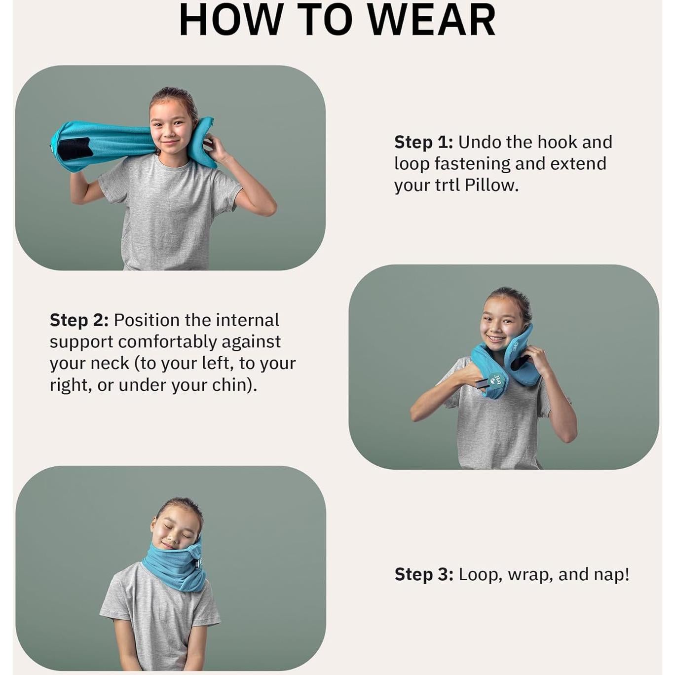 Almohada de Viaje Trtl Junior Aqua Pop - Soporte Ergonómico Lavable