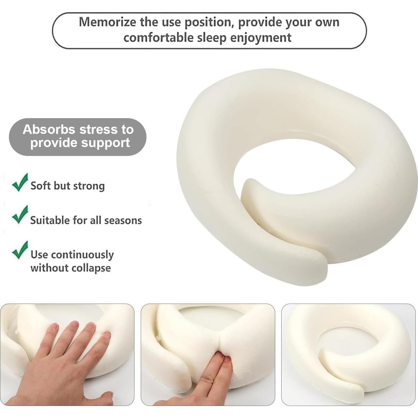 Almohada de Viaje Genérico Espuma Viscoelástica Gris Oscuro