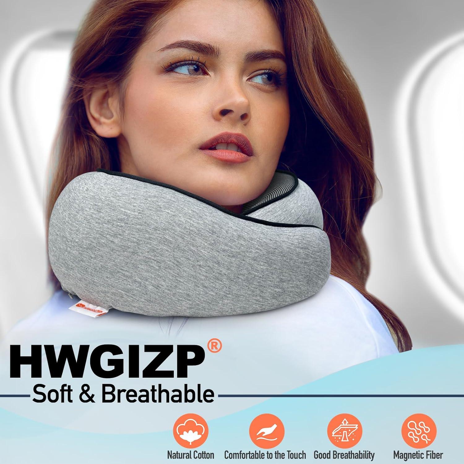 Almohada de Viaje HWGIZP de Espuma de Memoria Ergonómica