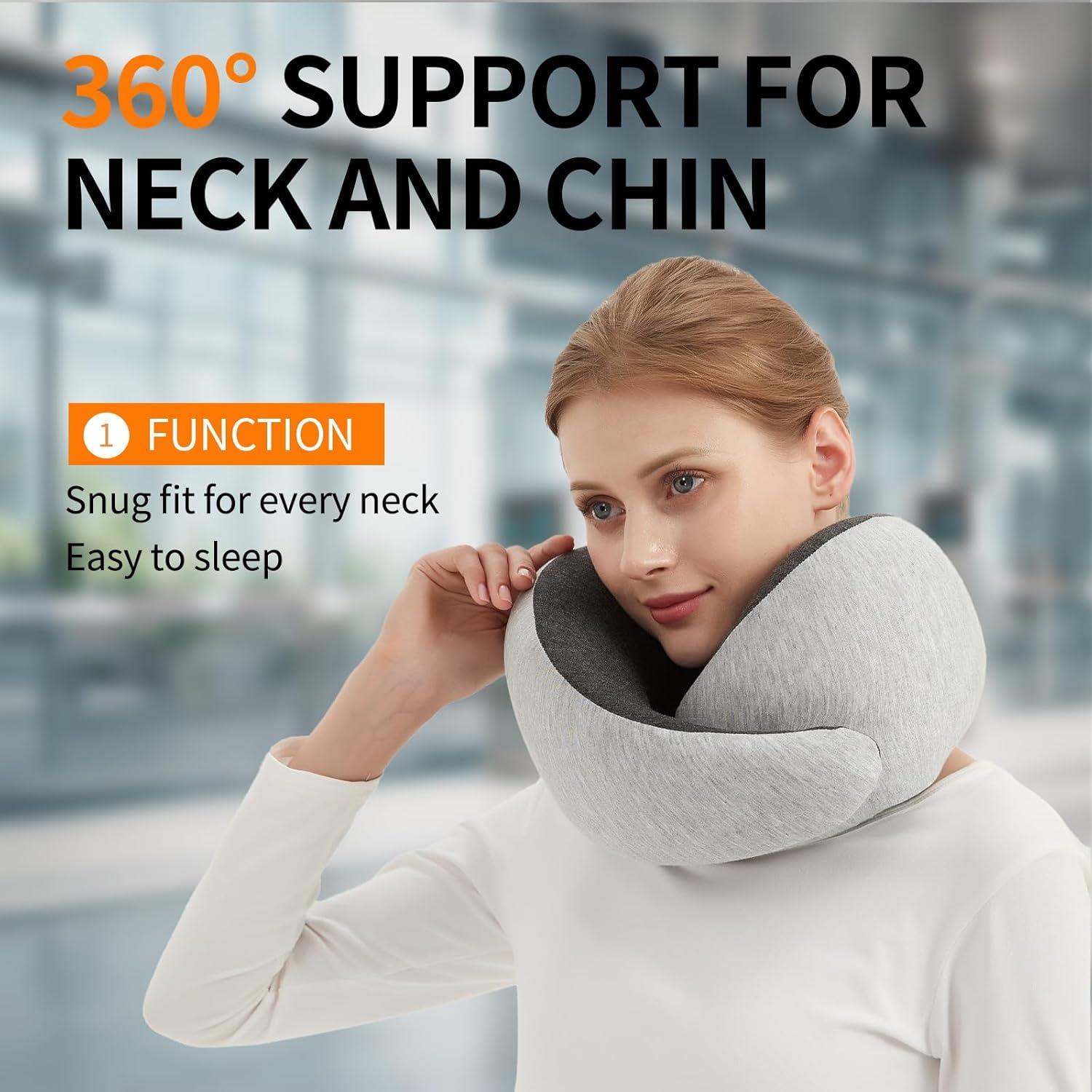 Almohada de Cuello de Viaje RKADIR Gris Espuma Viscoelástica