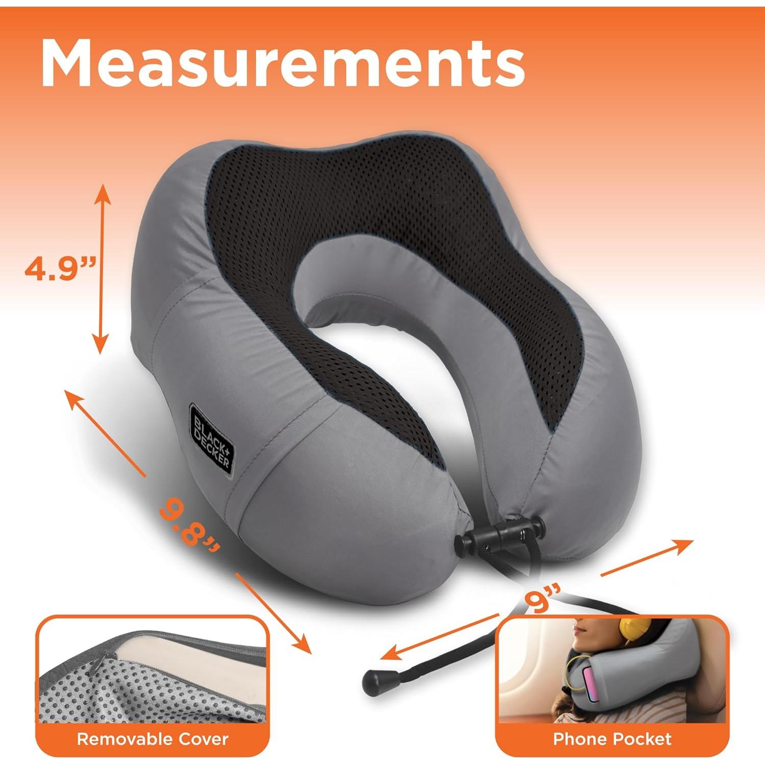 Almohada de Cuello BLACK+DECKER Espuma de Memoria Gel Refrigerante