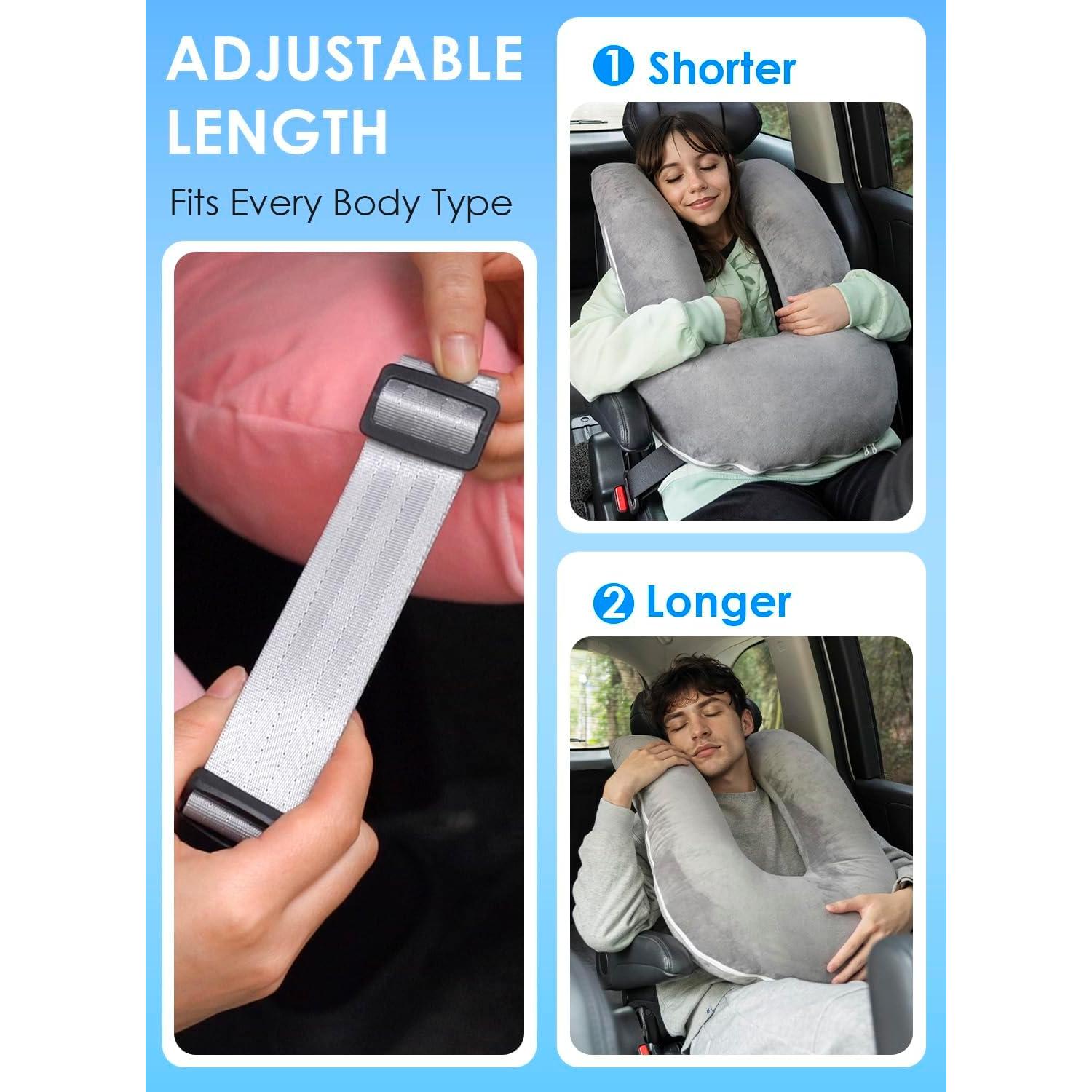 Almohada de Viaje Ajustable QUEEN ROSE Terciopelo Rosa 68.6x45.7cm