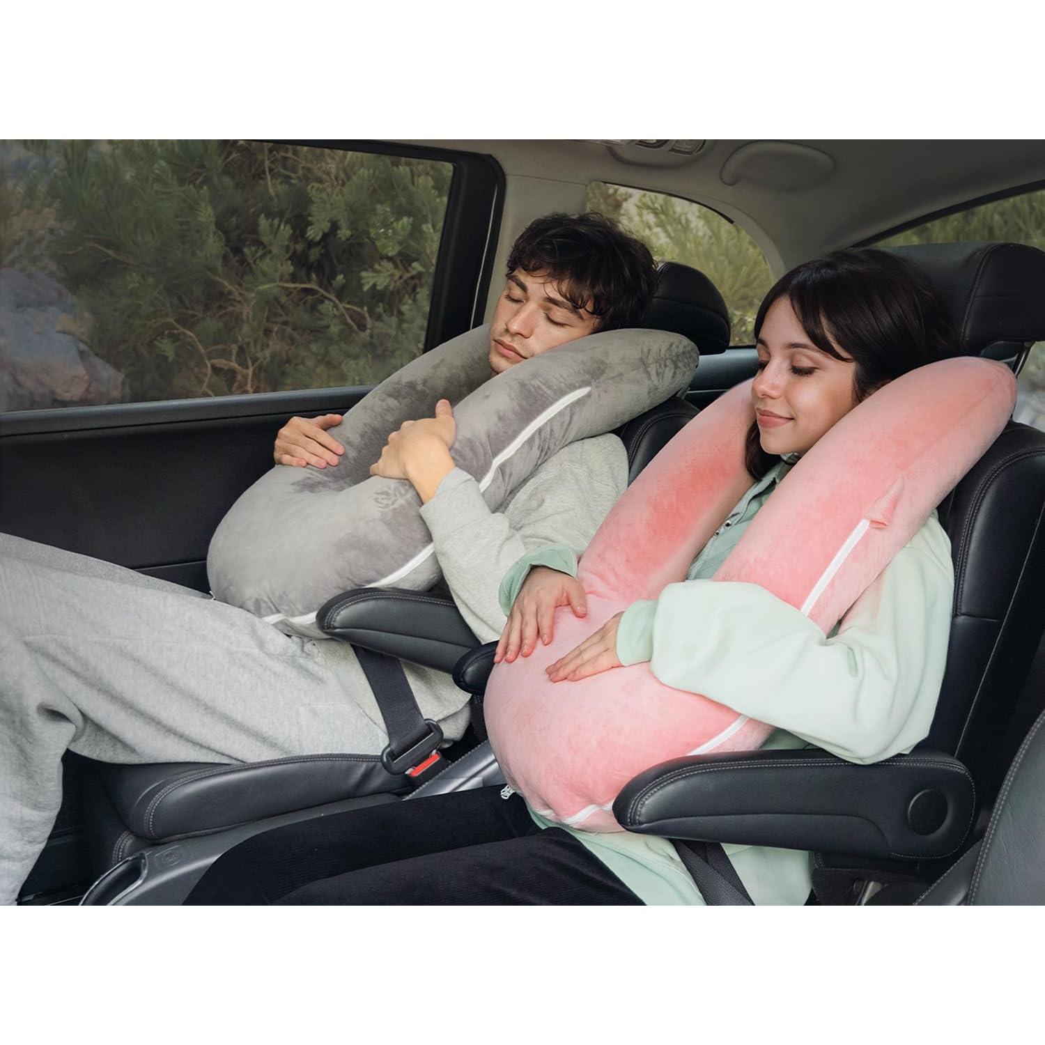 Almohada de Viaje Ajustable QUEEN ROSE Terciopelo Rosa 68.6x45.7cm