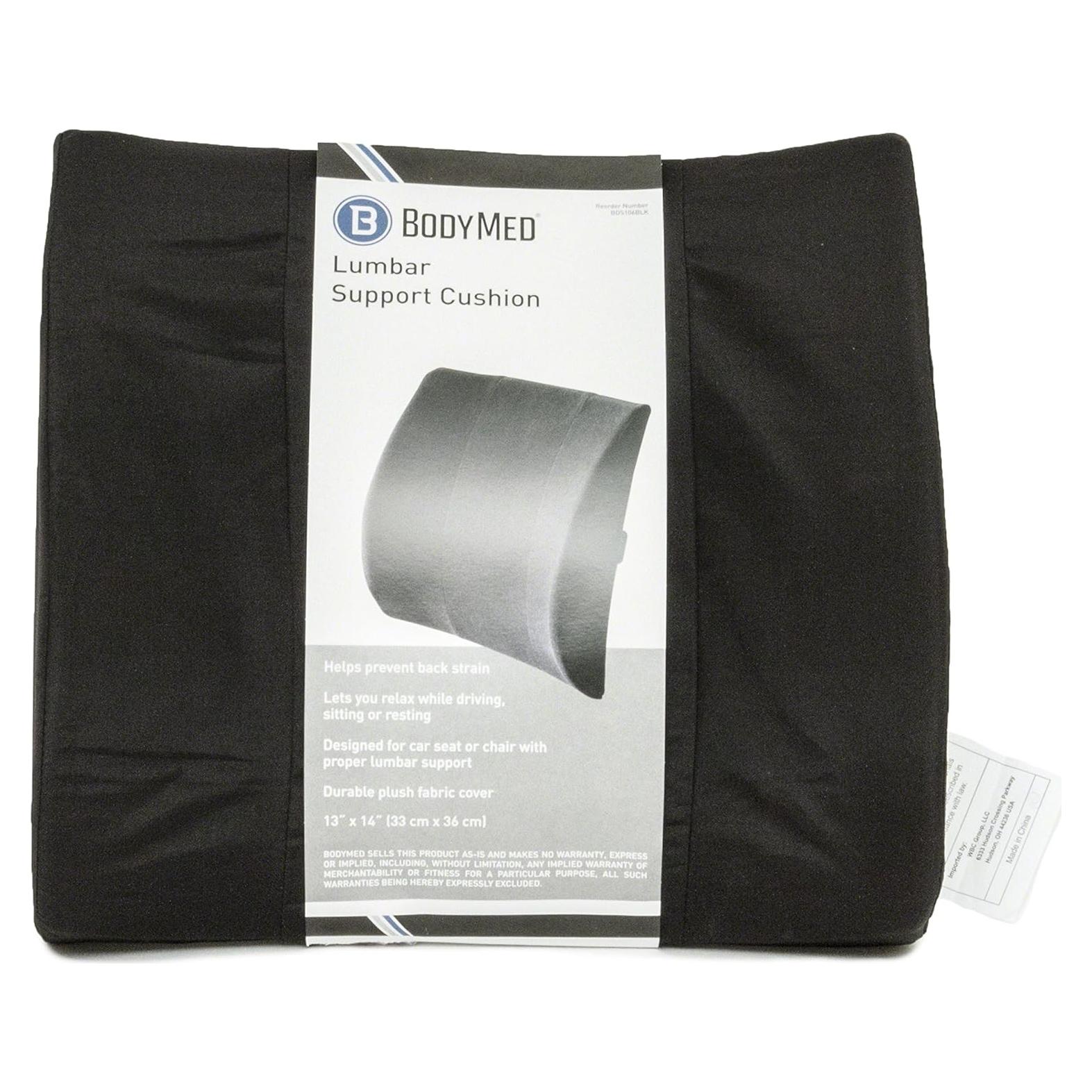 Cojín Lumbar BodyMed Estándar Negro 36x33 cm Ajustable