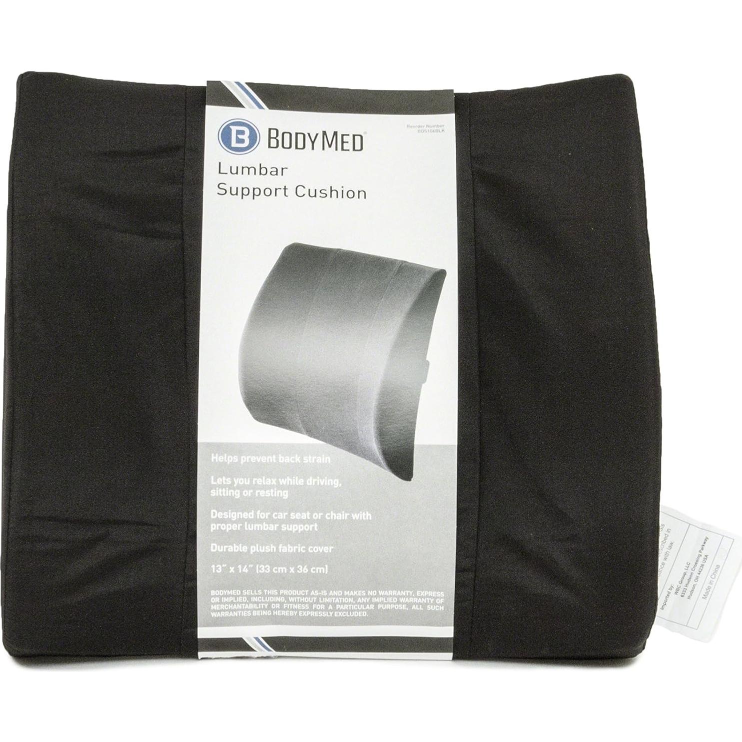 Cojín Lumbar BodyMed Estándar Negro 36x33 cm Ajustable