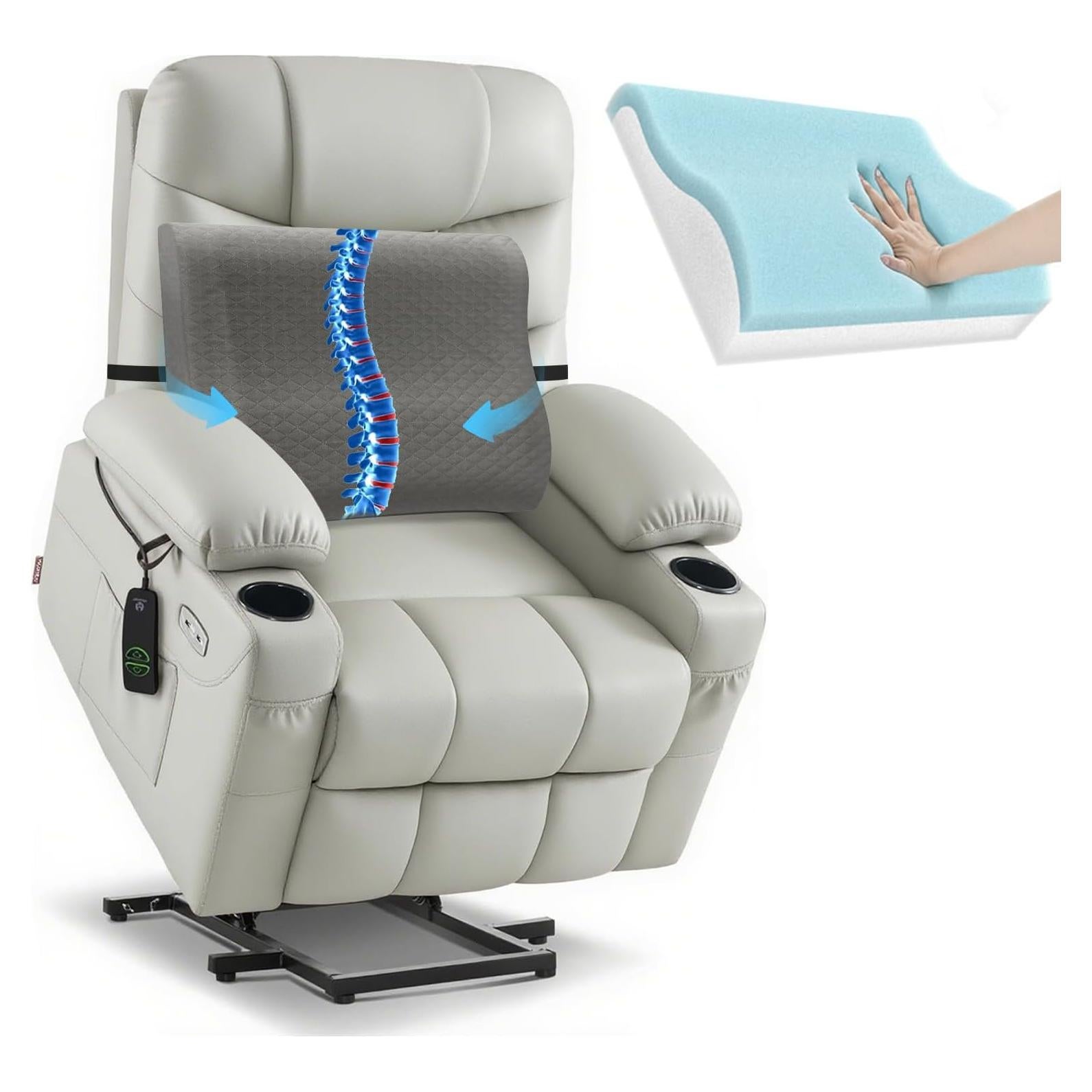 Cojín Lumbar Ergonómico Kamellia Gris Oscuro - Espuma de Memoria