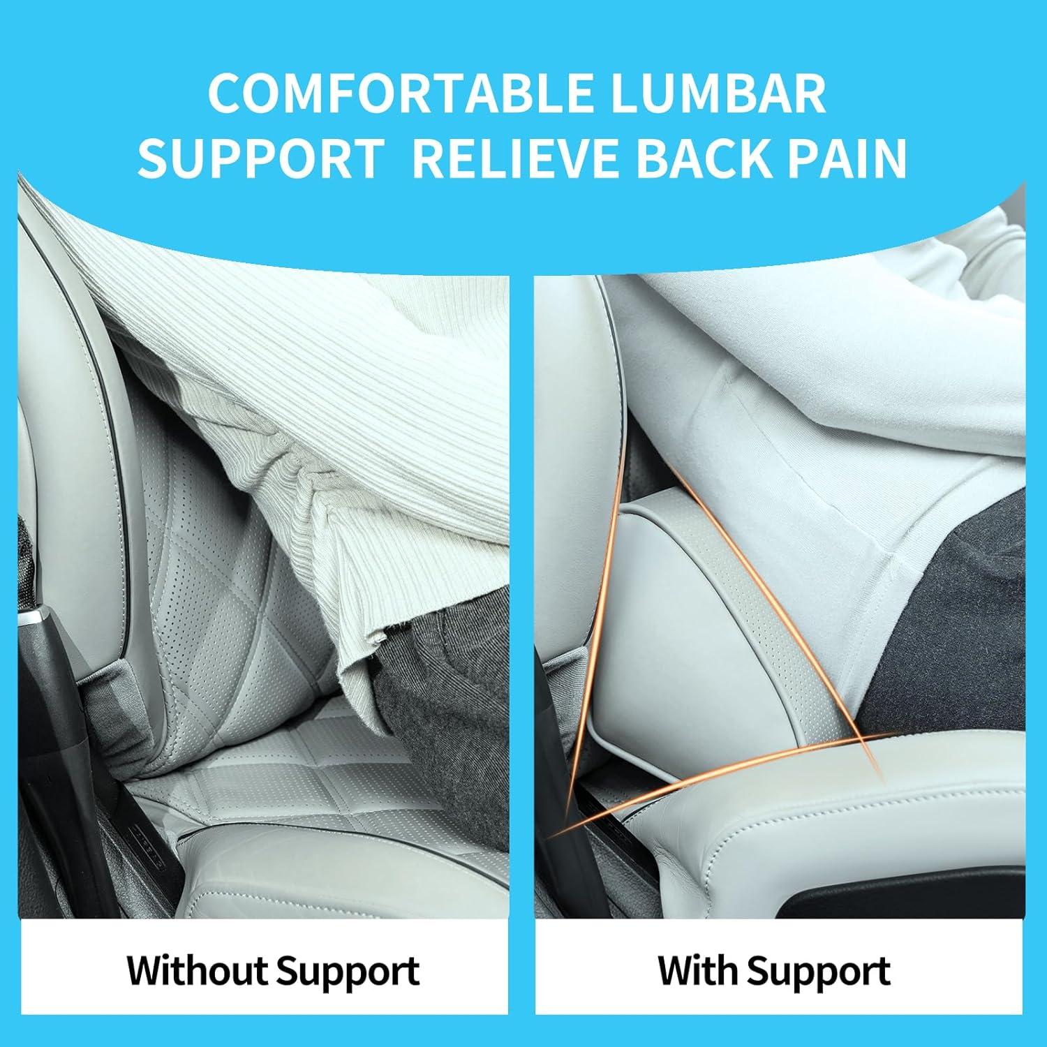 Cojín Lumbar Ergonómico Dapucarin de Espuma Viscoelástica Gris