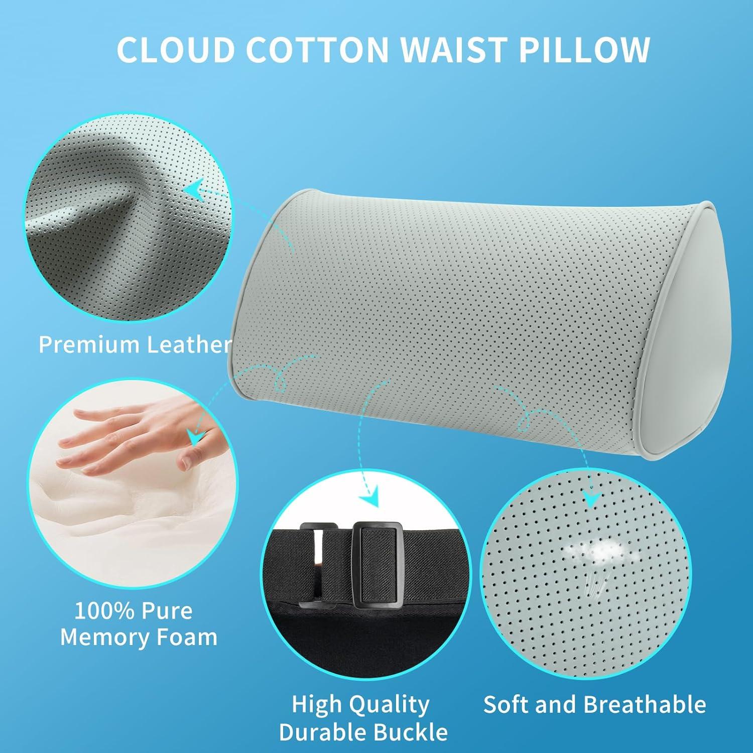 Cojín Lumbar Ergonómico Dapucarin de Espuma Viscoelástica Gris