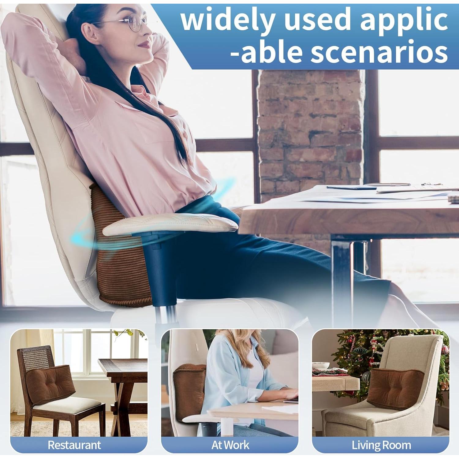 Cojín Lumbar Glyzia S de Terciopelo Marrón para Alivio Espalda