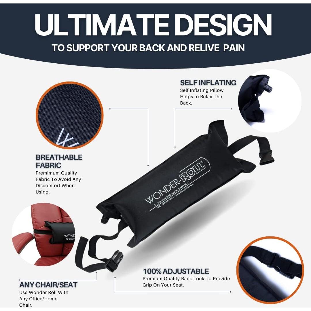 Cojín Lumbar Autoinflable Wonder-Roll para Espalda Baja
