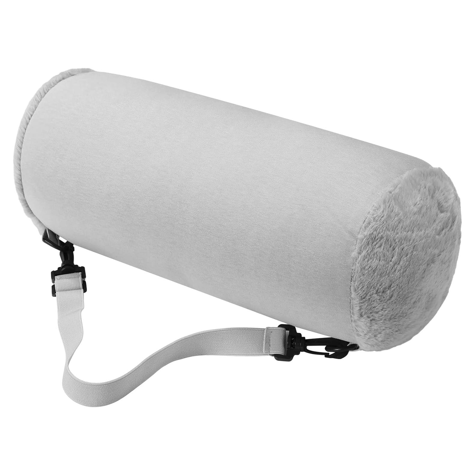 Almohada Cilíndrica de Viaje Colingmill 37x18cm Gris Algodón