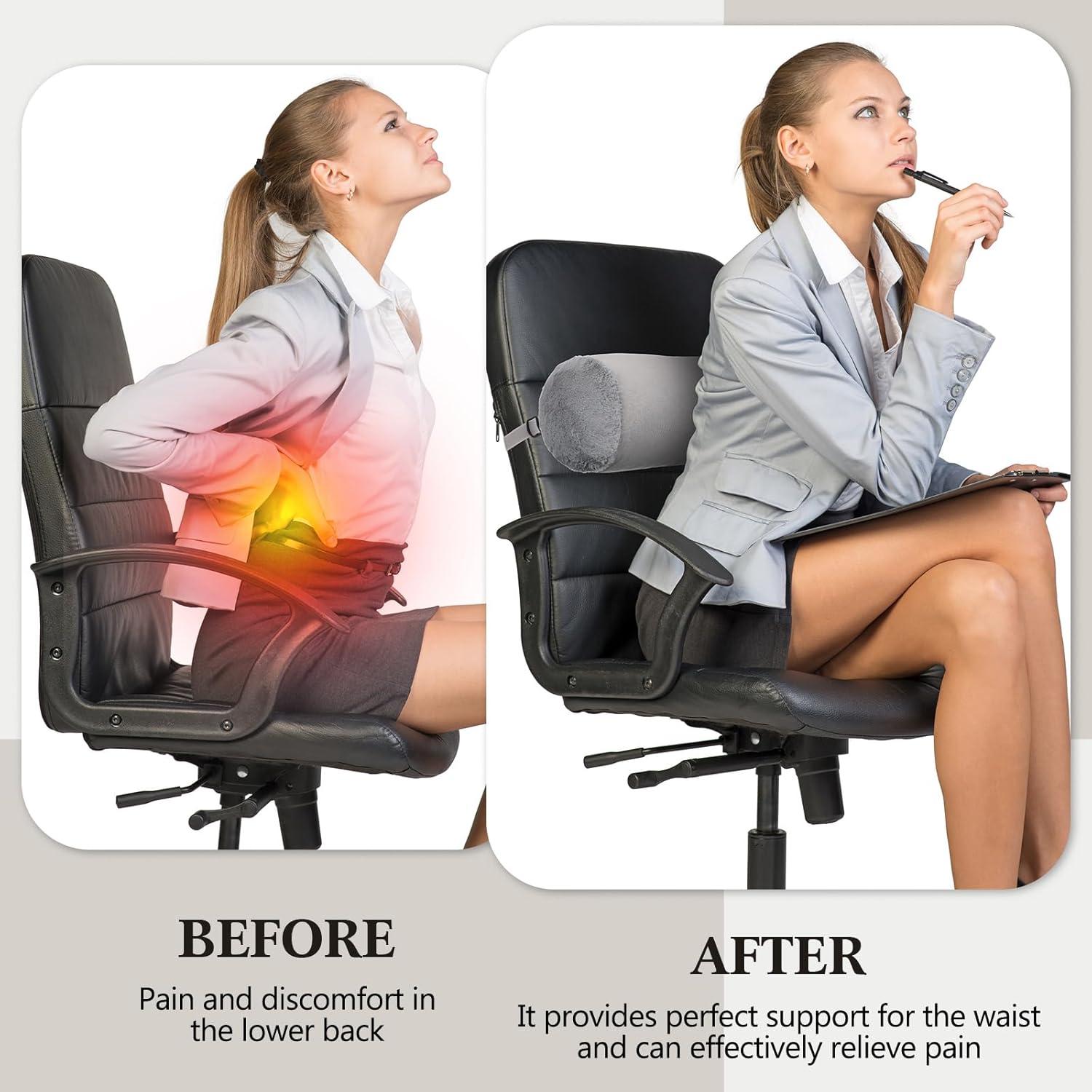 Almohada Cilíndrica de Viaje Colingmill 37x18cm Gris Algodón