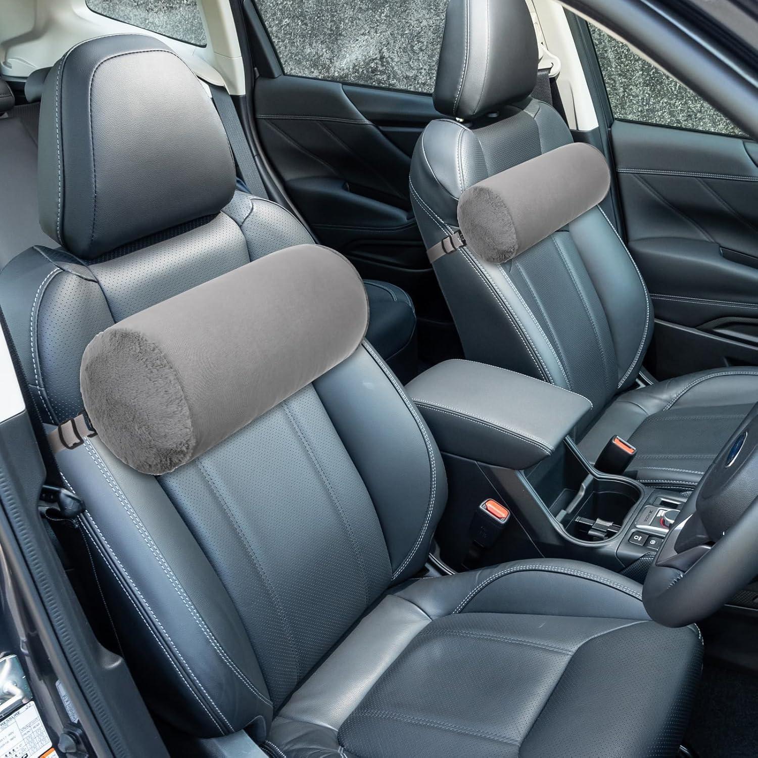 Almohada Cilíndrica de Viaje Colingmill 37x18cm Gris Algodón