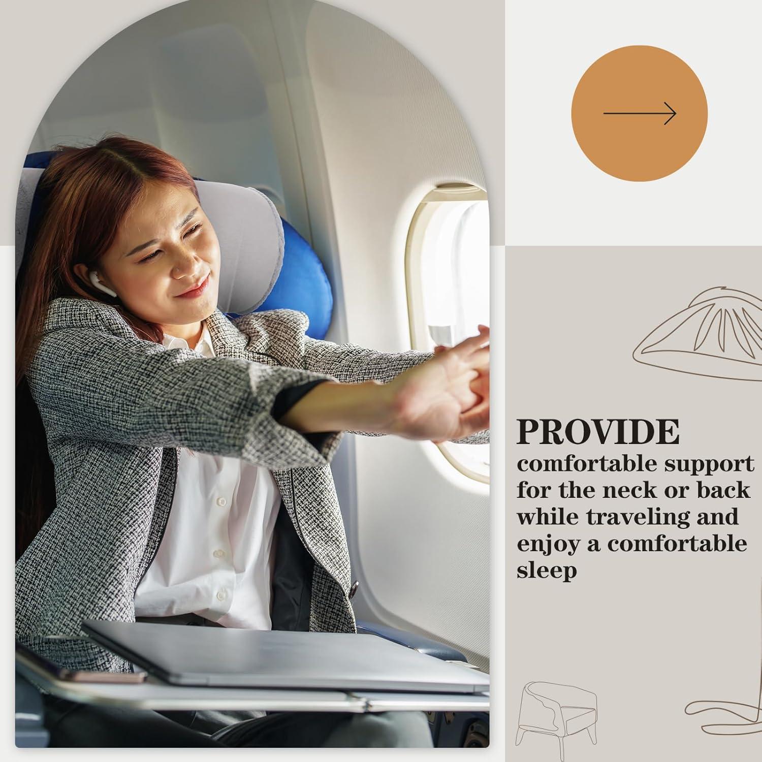 Almohada Cilíndrica de Viaje Colingmill 37x18cm Gris Algodón