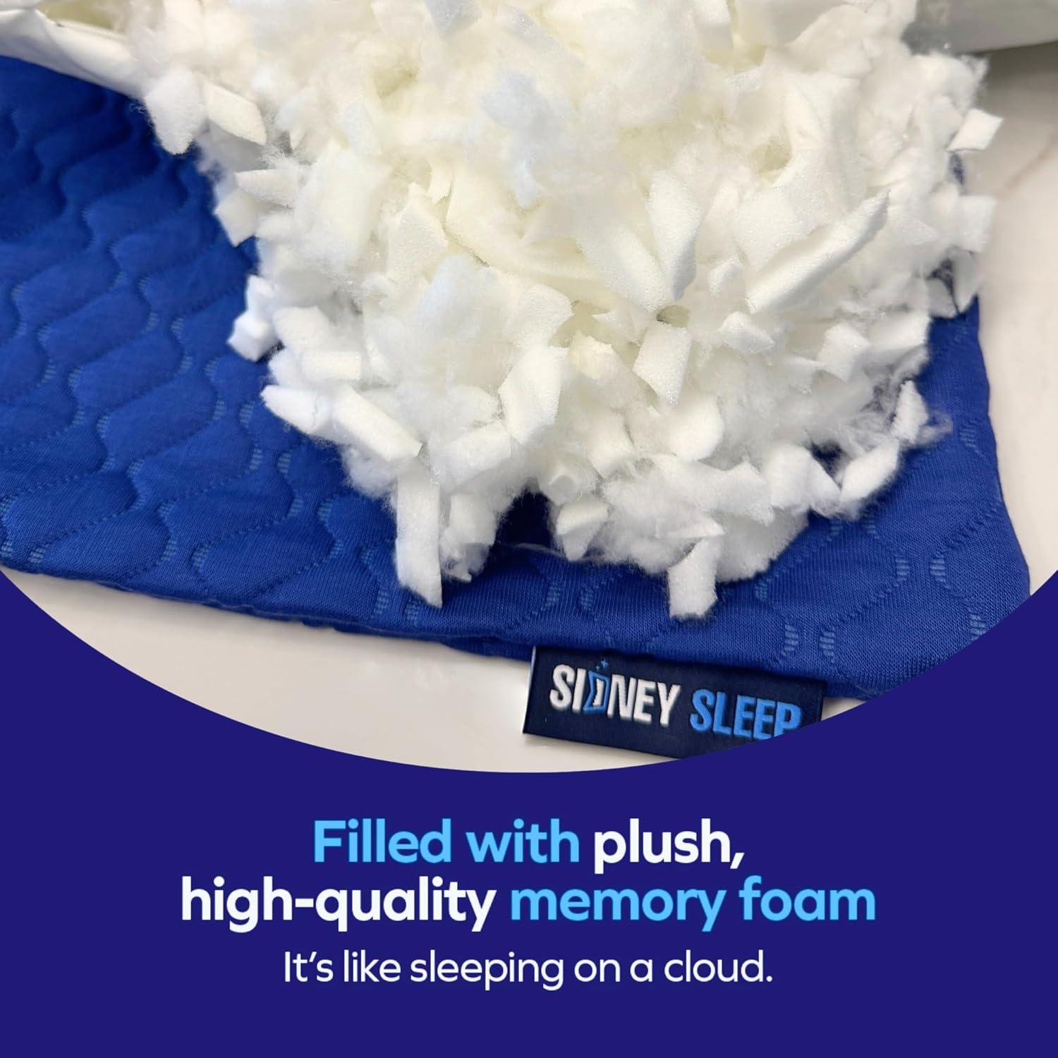 Almohada King Sidney Sleep Ajustable Espuma Viscoelástica Azul