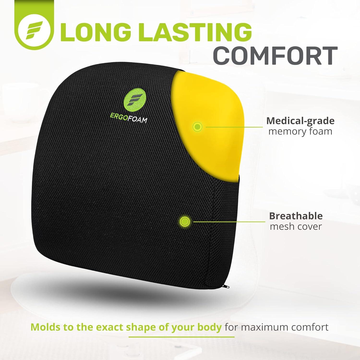 Almohada Lumbar ErgoFoam - Soporte Espalda Transpirable 39x38cm