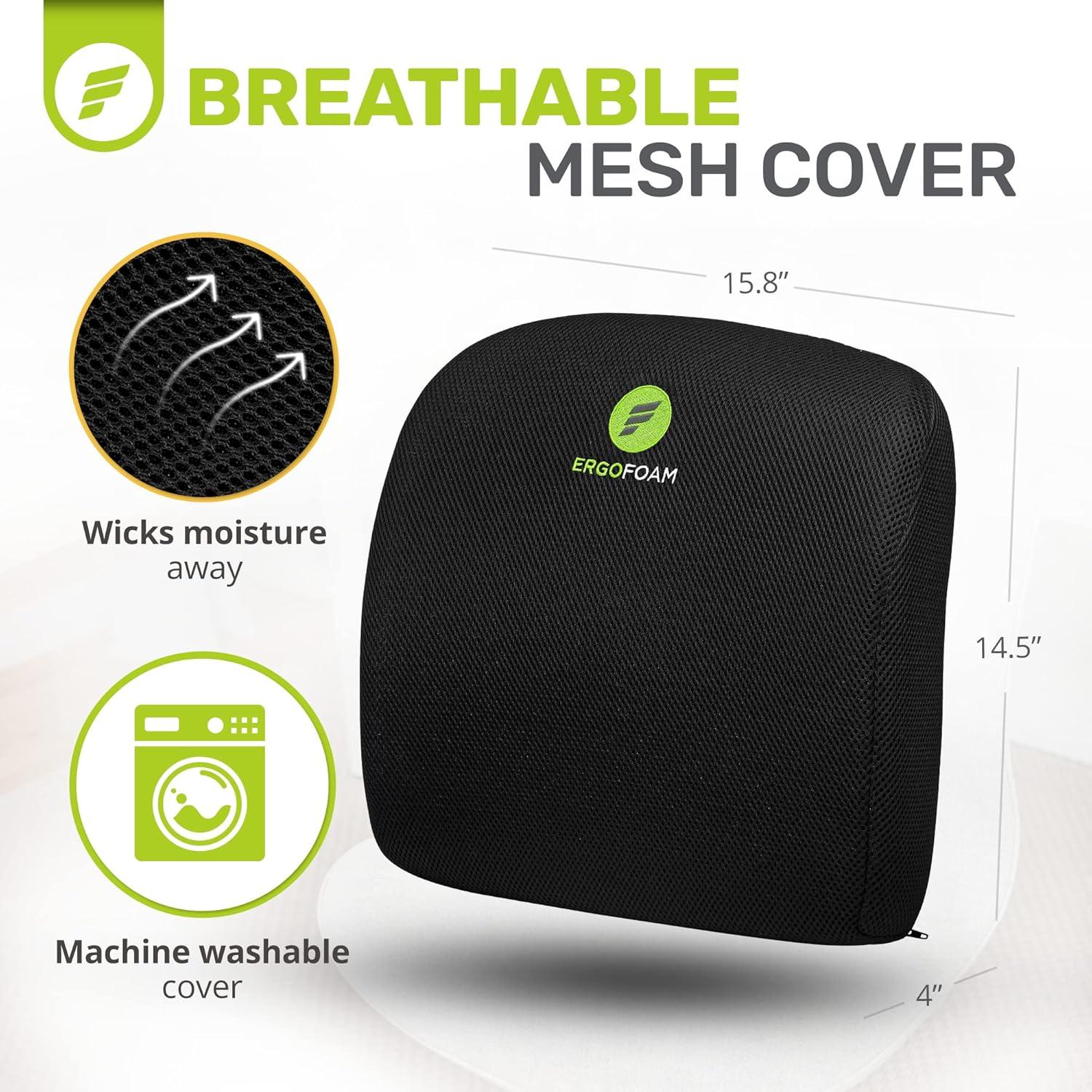 Almohada Lumbar ErgoFoam - Soporte Espalda Transpirable 39x38cm