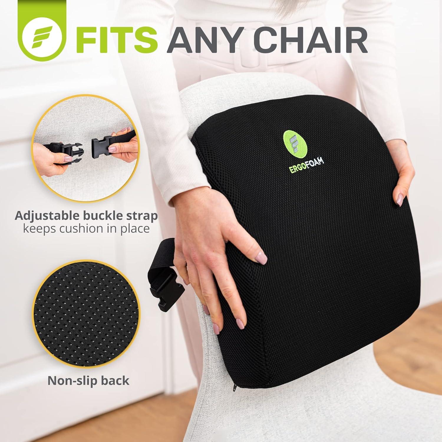 Almohada Lumbar ErgoFoam - Soporte Espalda Transpirable 39x38cm