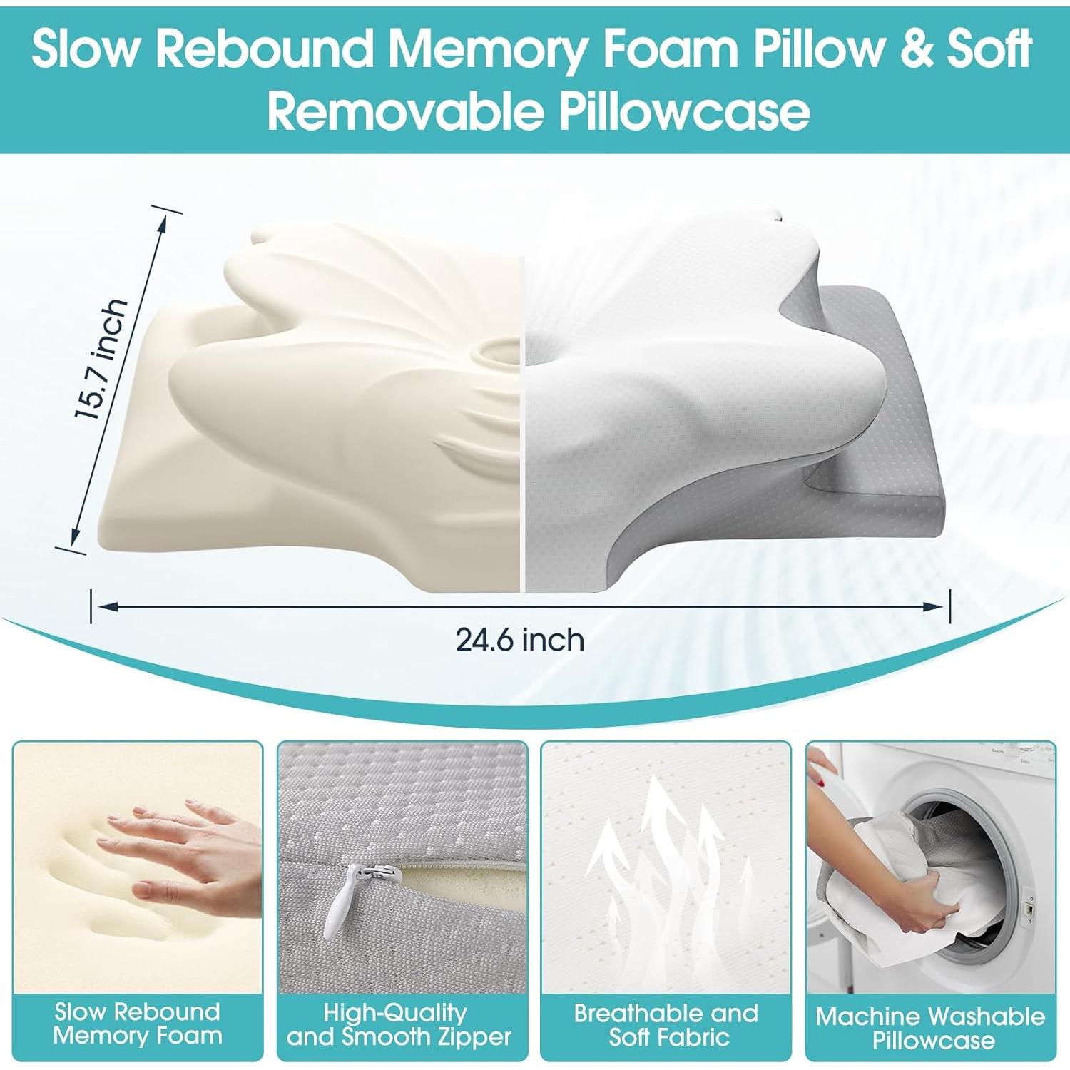 Almohada Cervical SereneCloud Espuma Viscoelástica Reina Media