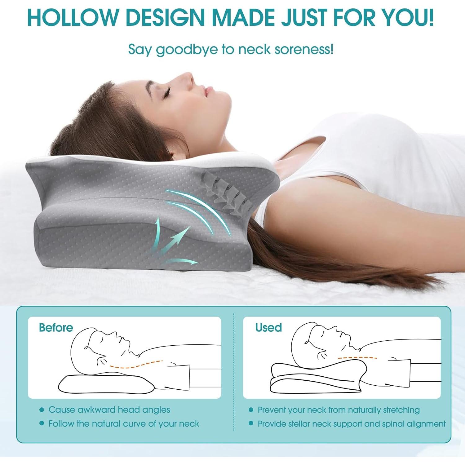 Almohada Cervical SereneCloud Espuma Viscoelástica Reina Media