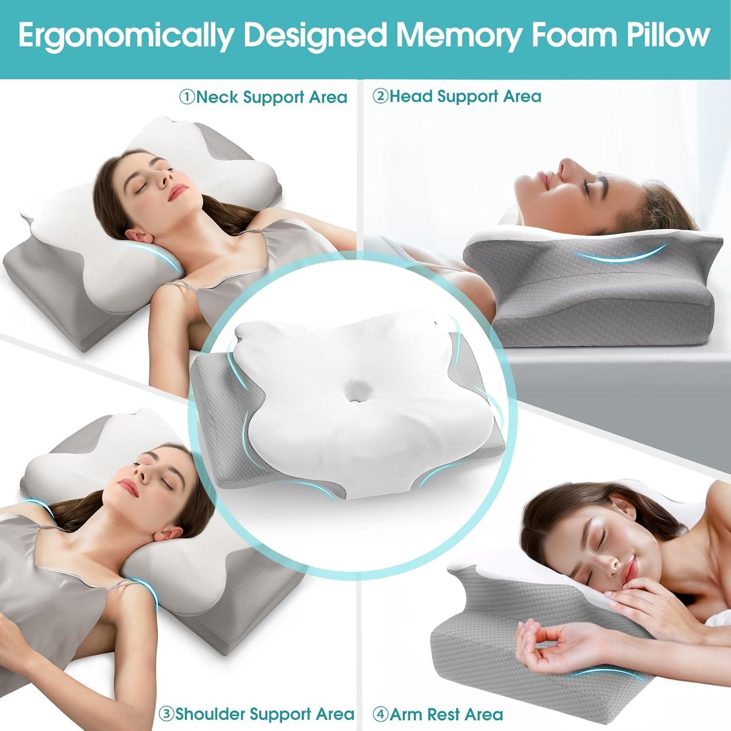 Almohada Cervical SereneCloud Espuma Viscoelástica Reina Media