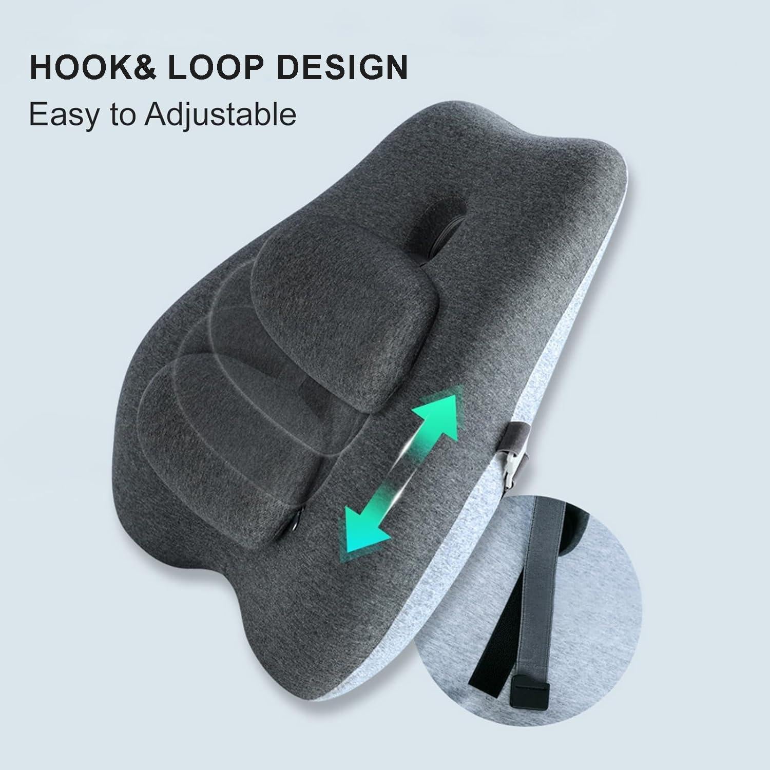 Cojín Lumbar Ajustable ROOMLIFE 50.8x40.6 cm Espuma Viscoelástica