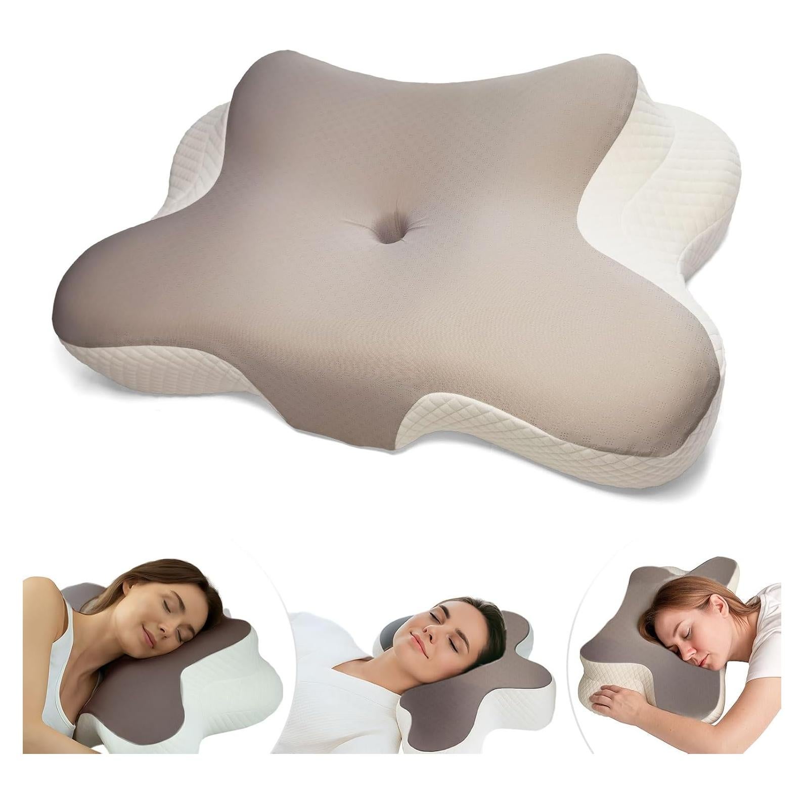 Cervical Neck Pillow - Cooling Pillow for Neck Pain Relief, Ergonomic Side, Back & Stomach Sleeper, Contour Orthopedic Memory Foam for with Pillowcase