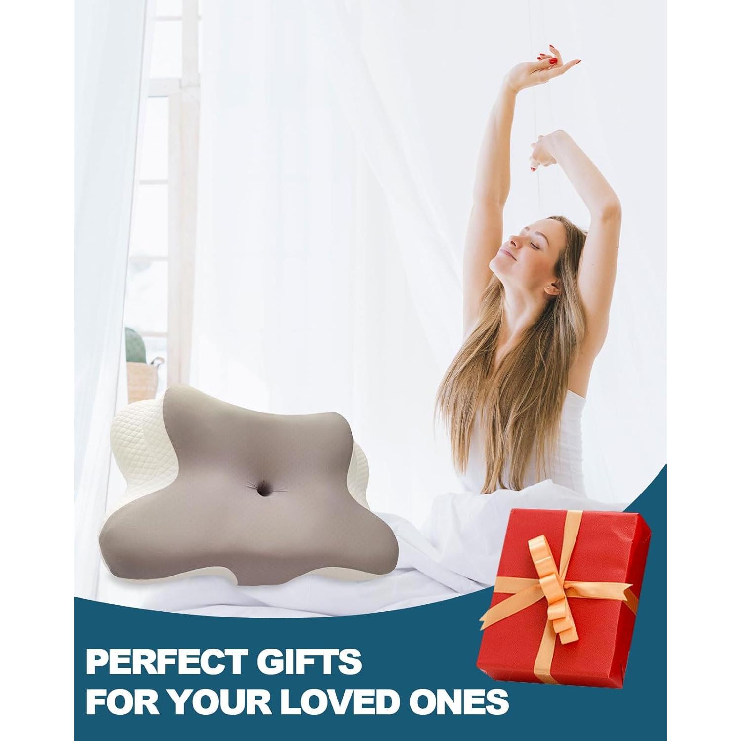 Cervical Neck Pillow - Cooling Pillow for Neck Pain Relief, Ergonomic Side, Back & Stomach Sleeper, Contour Orthopedic Memory Foam for with Pillowcase