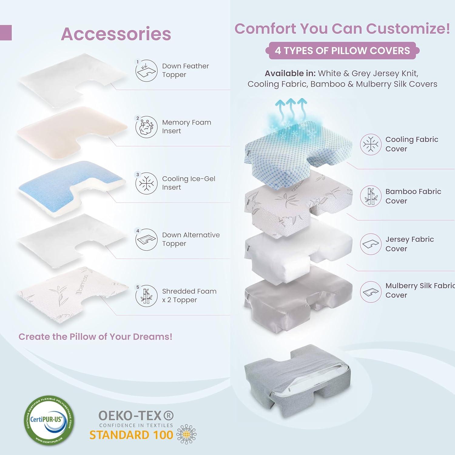 Cojín de Esposa Ortopédico Ajustable para Dormir Lateral - Firmeza Media