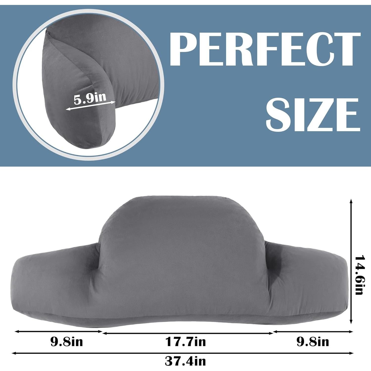 Almohada Lumbar MABOZOO 94x36.8cm Soporte Espalda Baja Gris