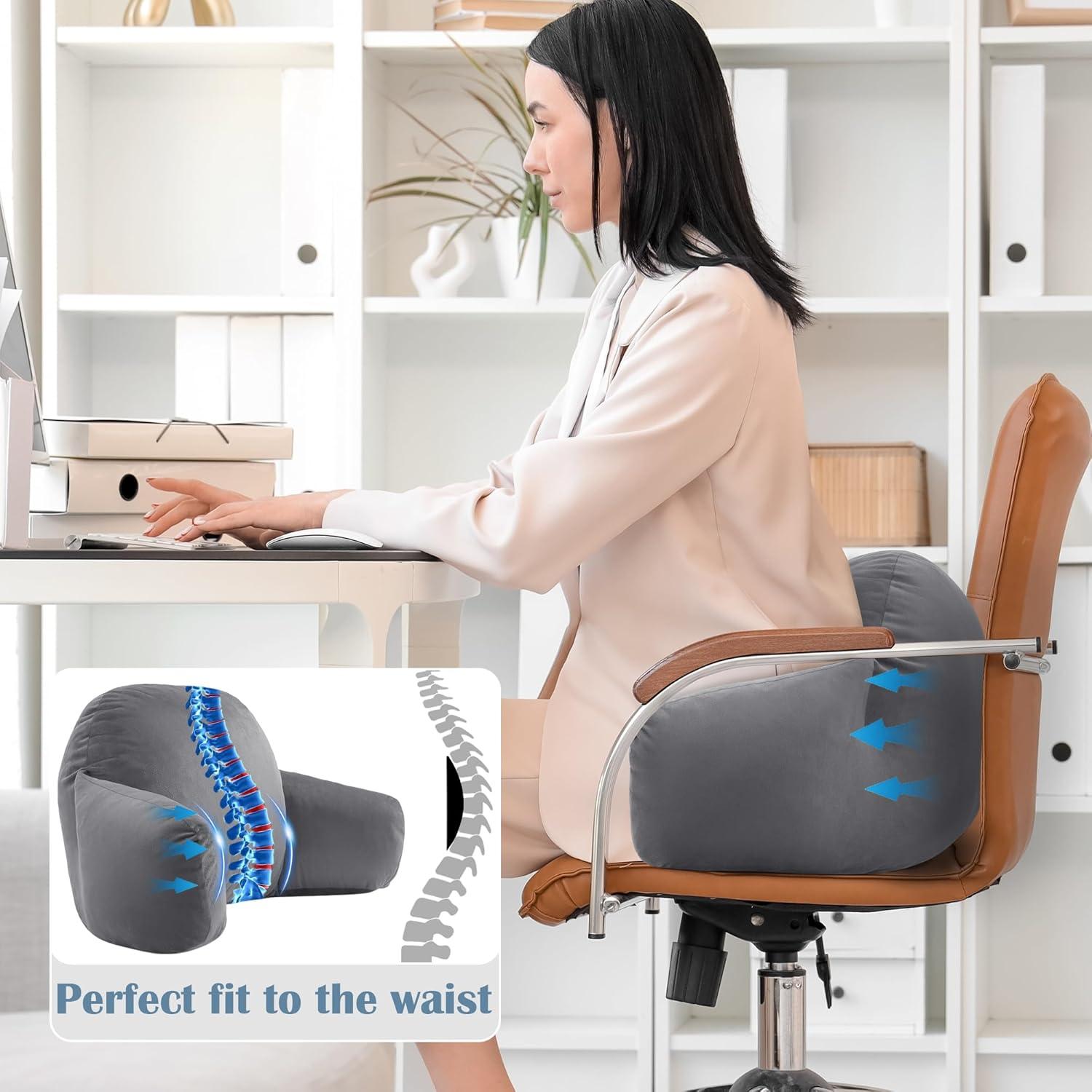 Almohada Lumbar MABOZOO 94x36.8cm Soporte Espalda Baja Gris