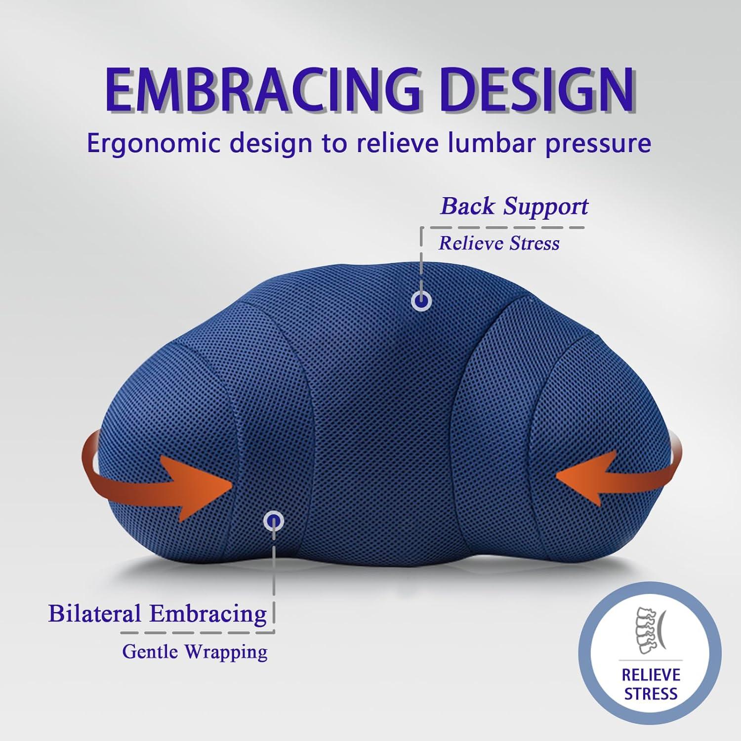Almohada Lumbar FURSATO Espuma Viscoelástica Azul Ergonómica