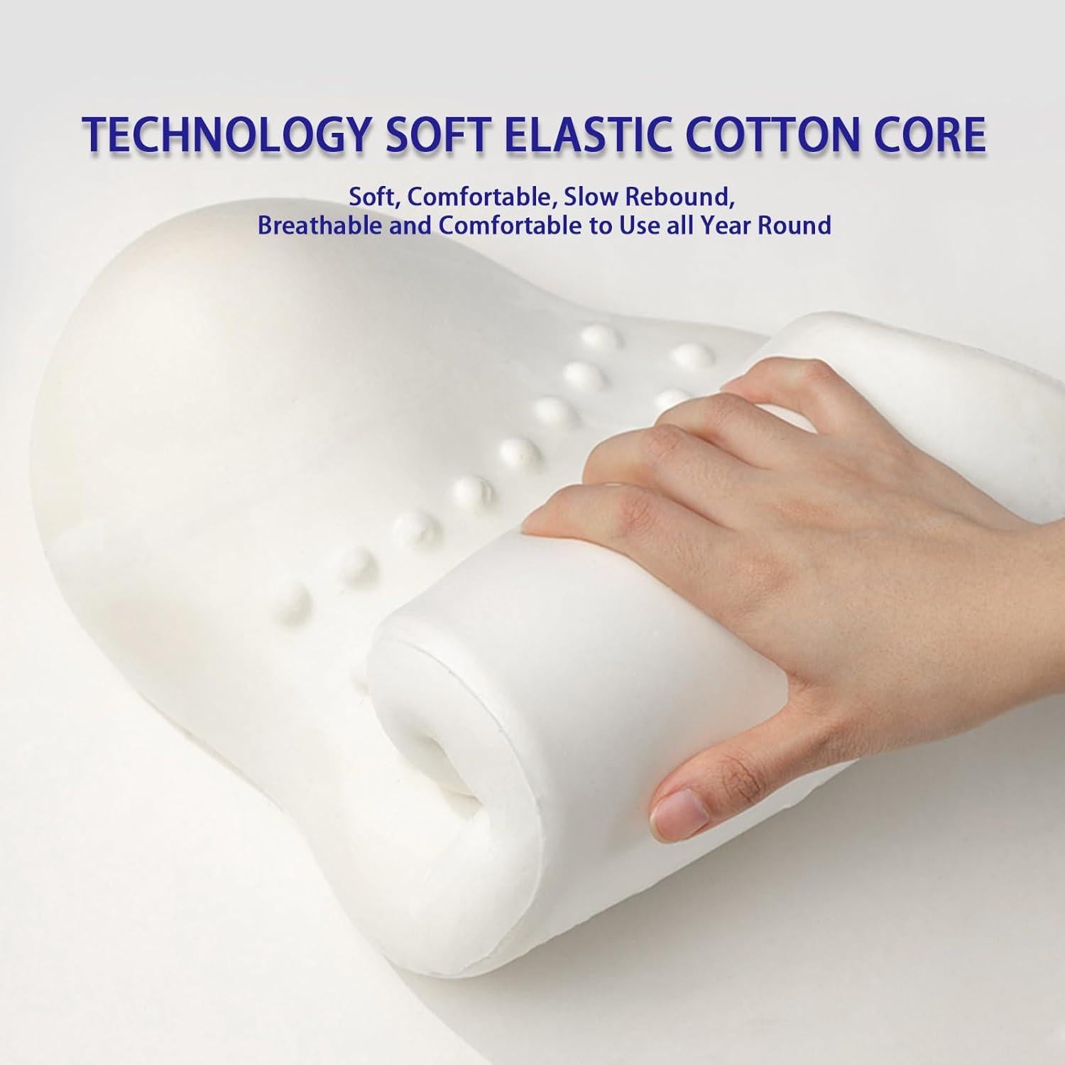 Almohada Lumbar FURSATO Espuma Viscoelástica Azul Ergonómica