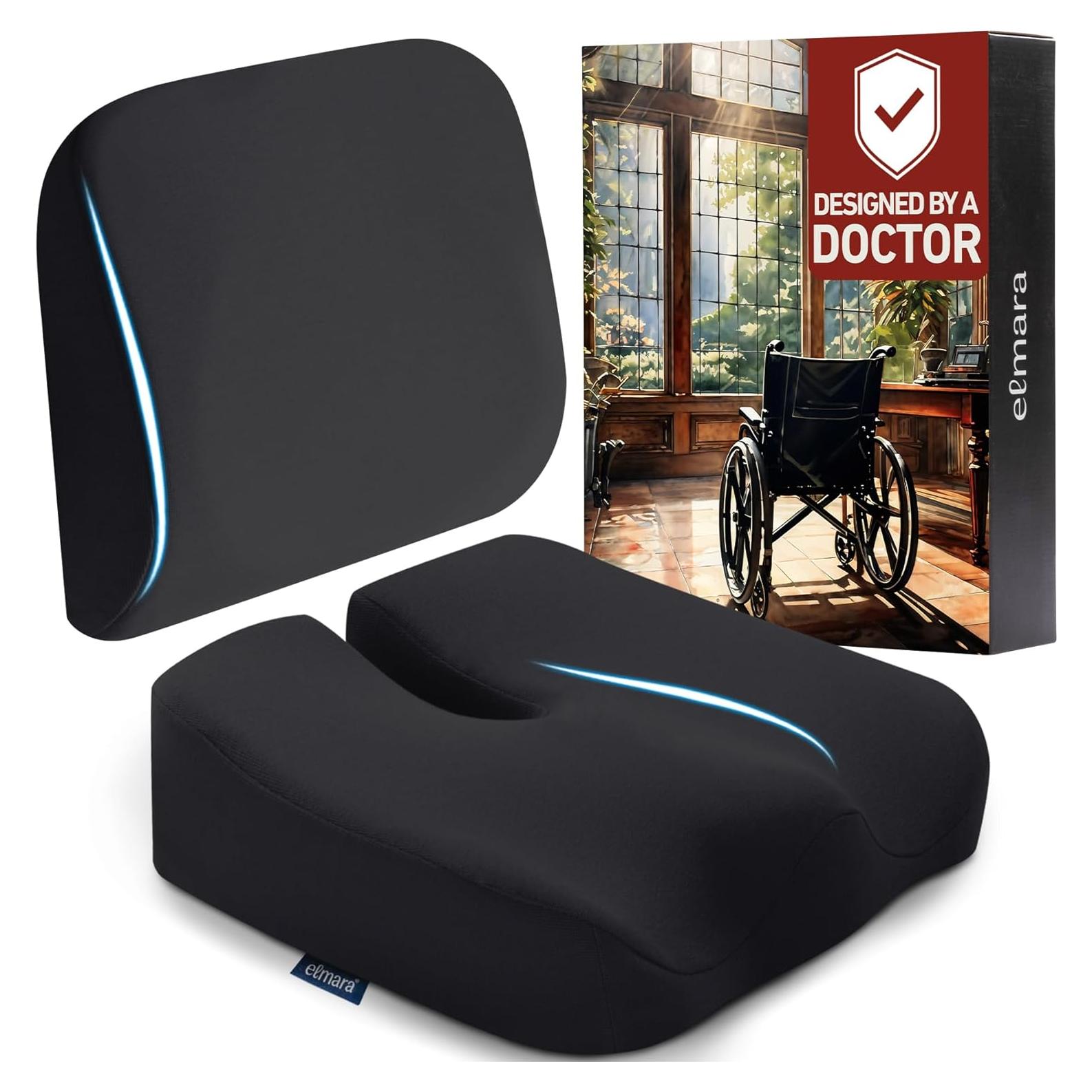 Cojines para Silla de Ruedas Elmara - 2 Piezas Espuma Viscoelástica