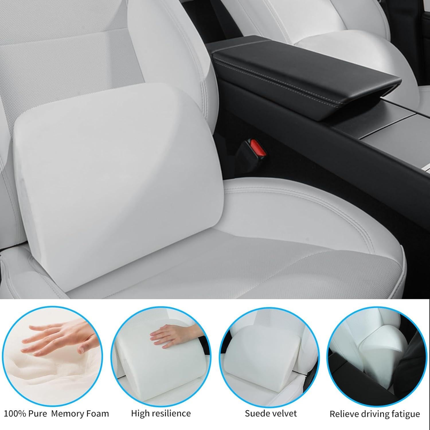 Almohada Lumbar Ergonómica TOPABYTE de Espuma Viscoelástica - Soporte Blanco