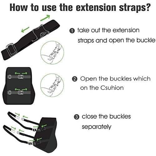 Almohada Lumbar Feagar con Espuma Memoria 0.87kg Negra