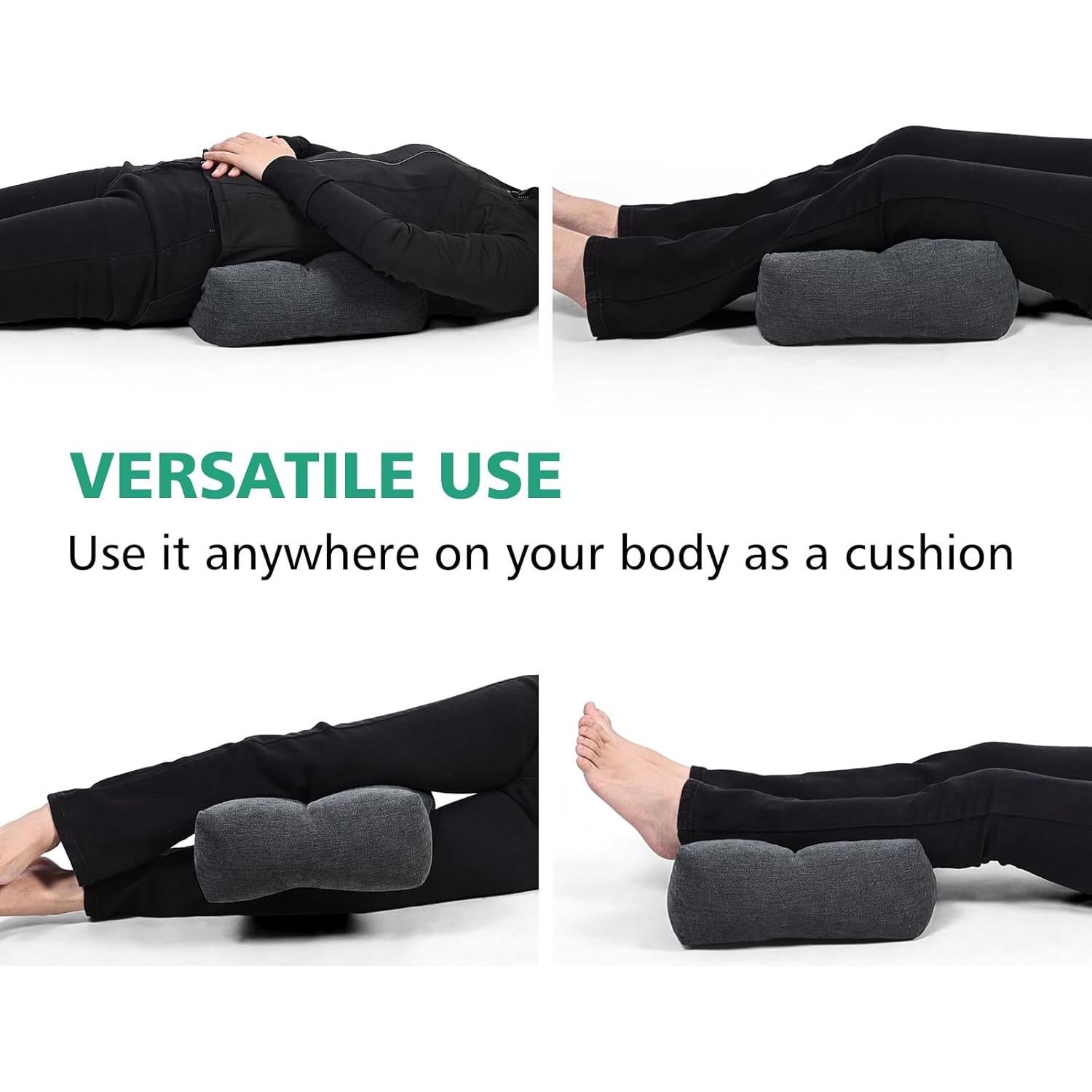 Shinnwa Lumbar Support Pillow for Office Chair, Memory Foam Back Support Pillow for Back Pain Relief, Car, Chair and Couch, 17.5 x 11.5 x 5.5in, Charcoal