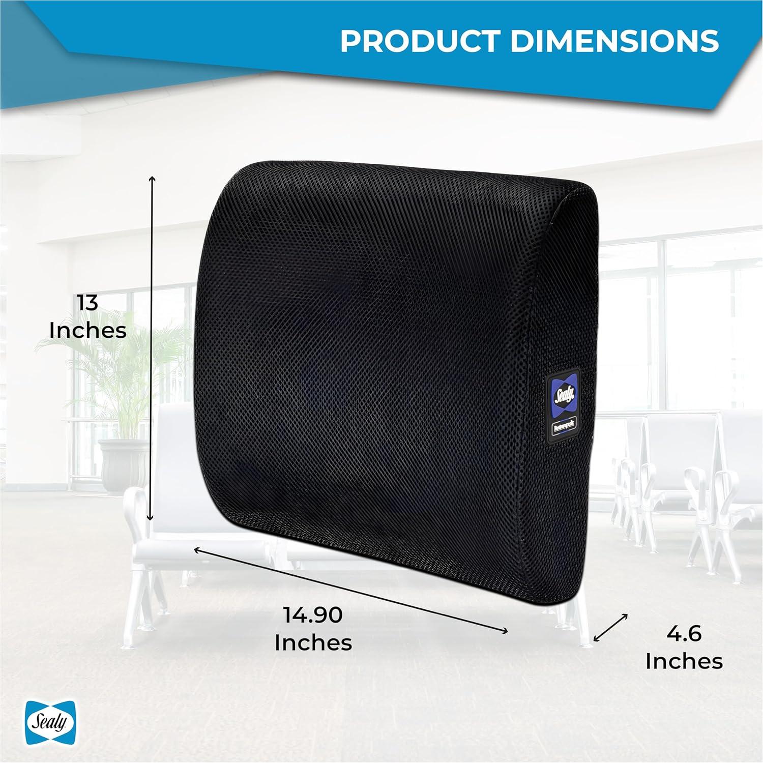 Cojín Lumbar Sealy SL11111 Espuma Viscoelástica Negro