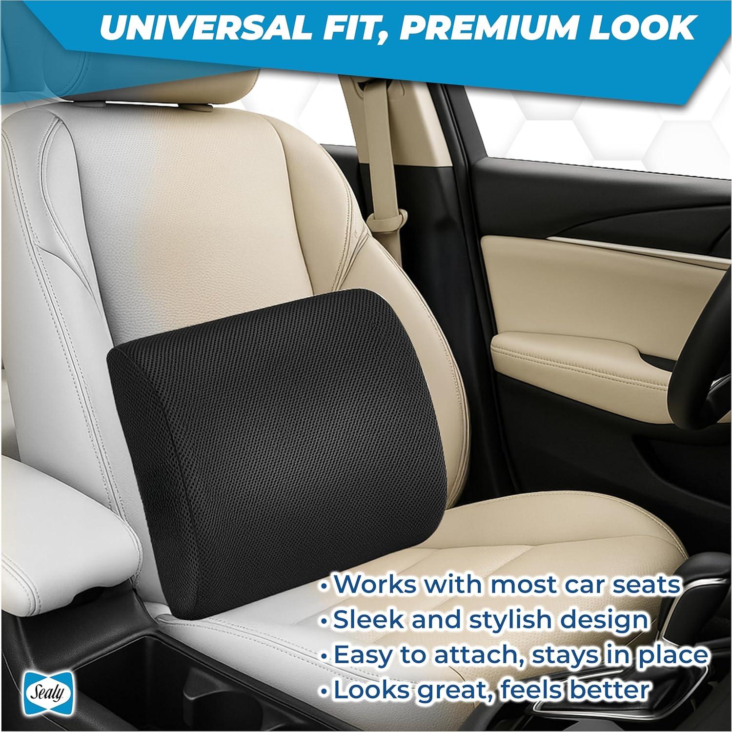 Cojín Lumbar Sealy SL11111 Espuma Viscoelástica Negro