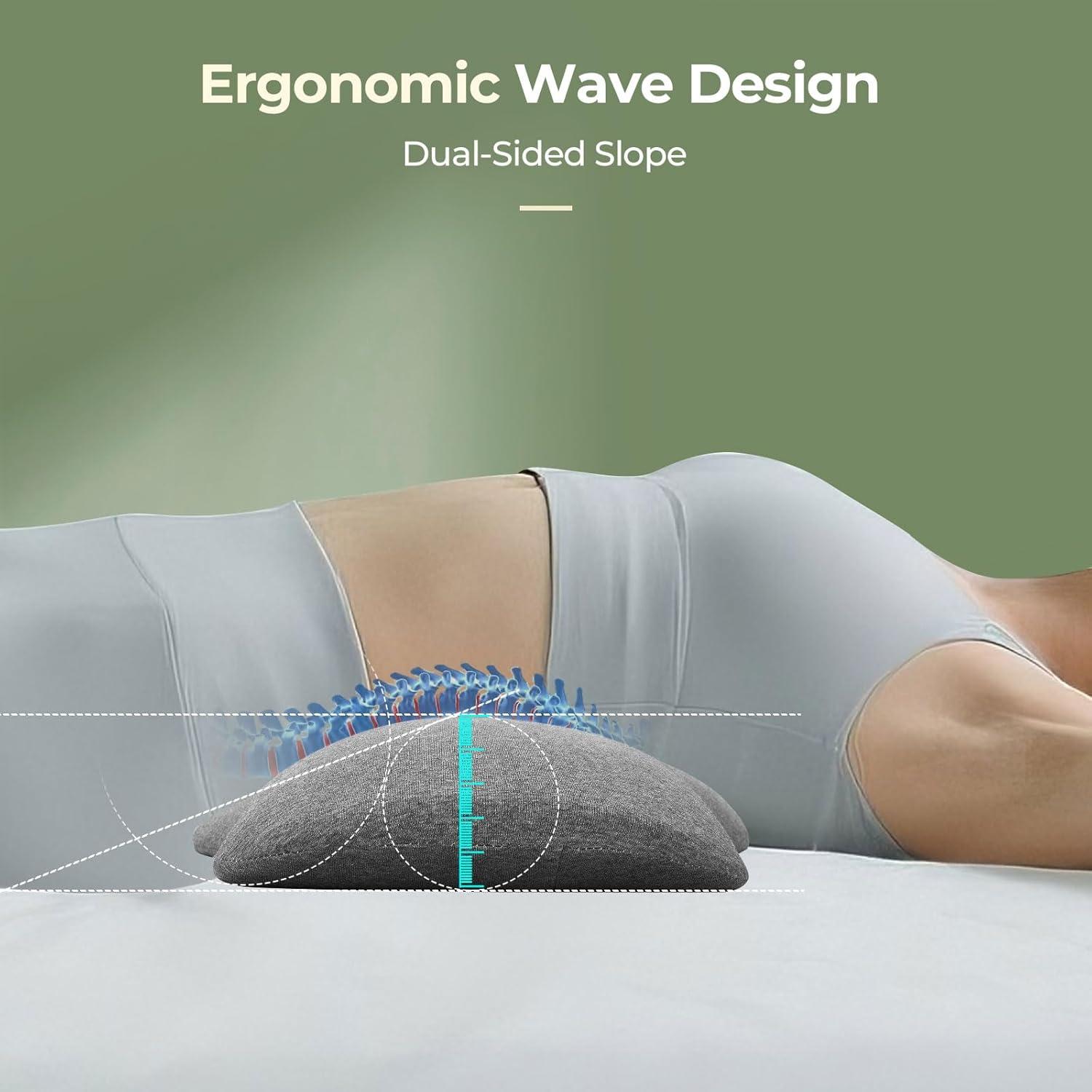 Almohada Lumbar Ashena - Espuma Viscoelástica Ergonomica 67.8x34.8cm