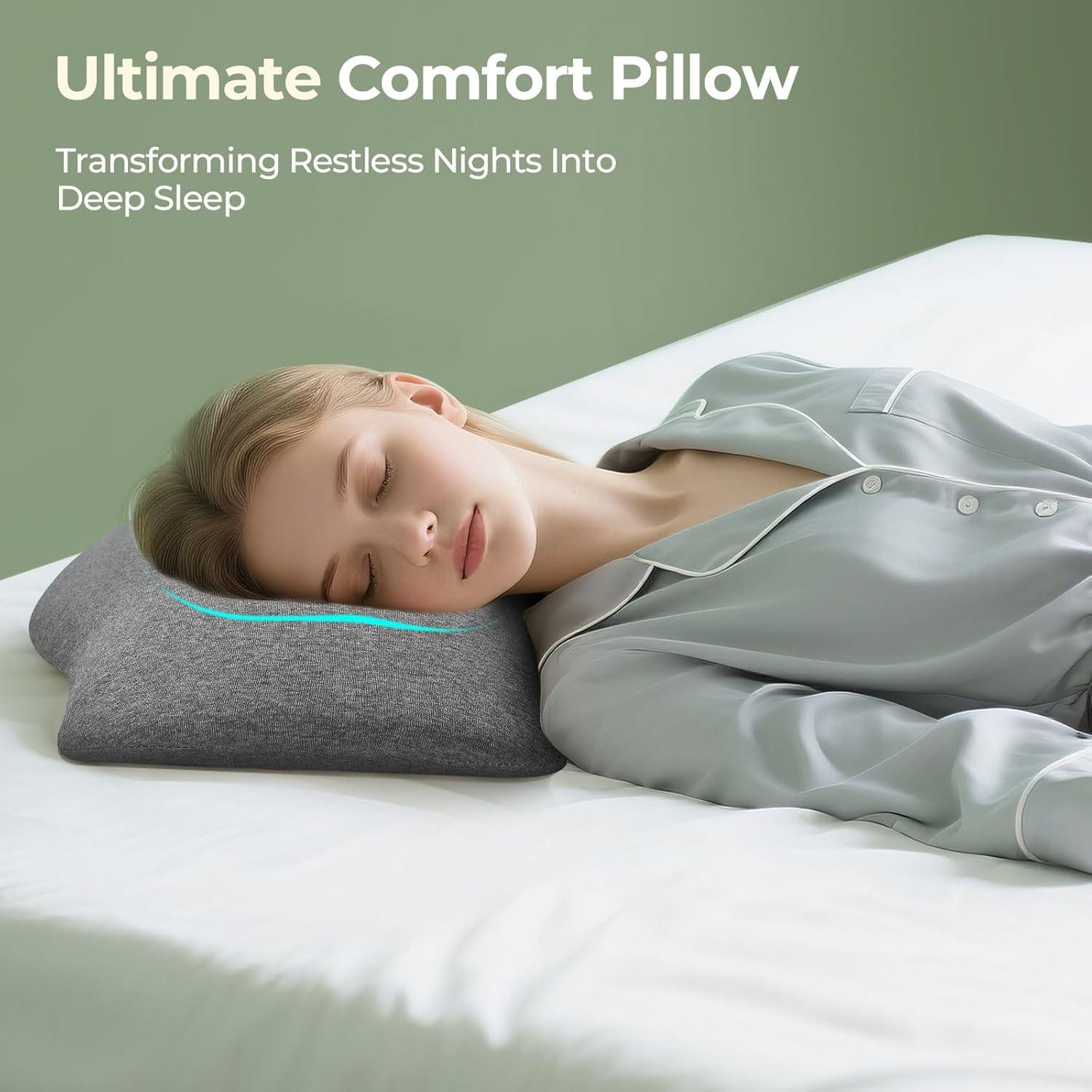 Almohada Lumbar Ashena - Espuma Viscoelástica Ergonomica 67.8x34.8cm